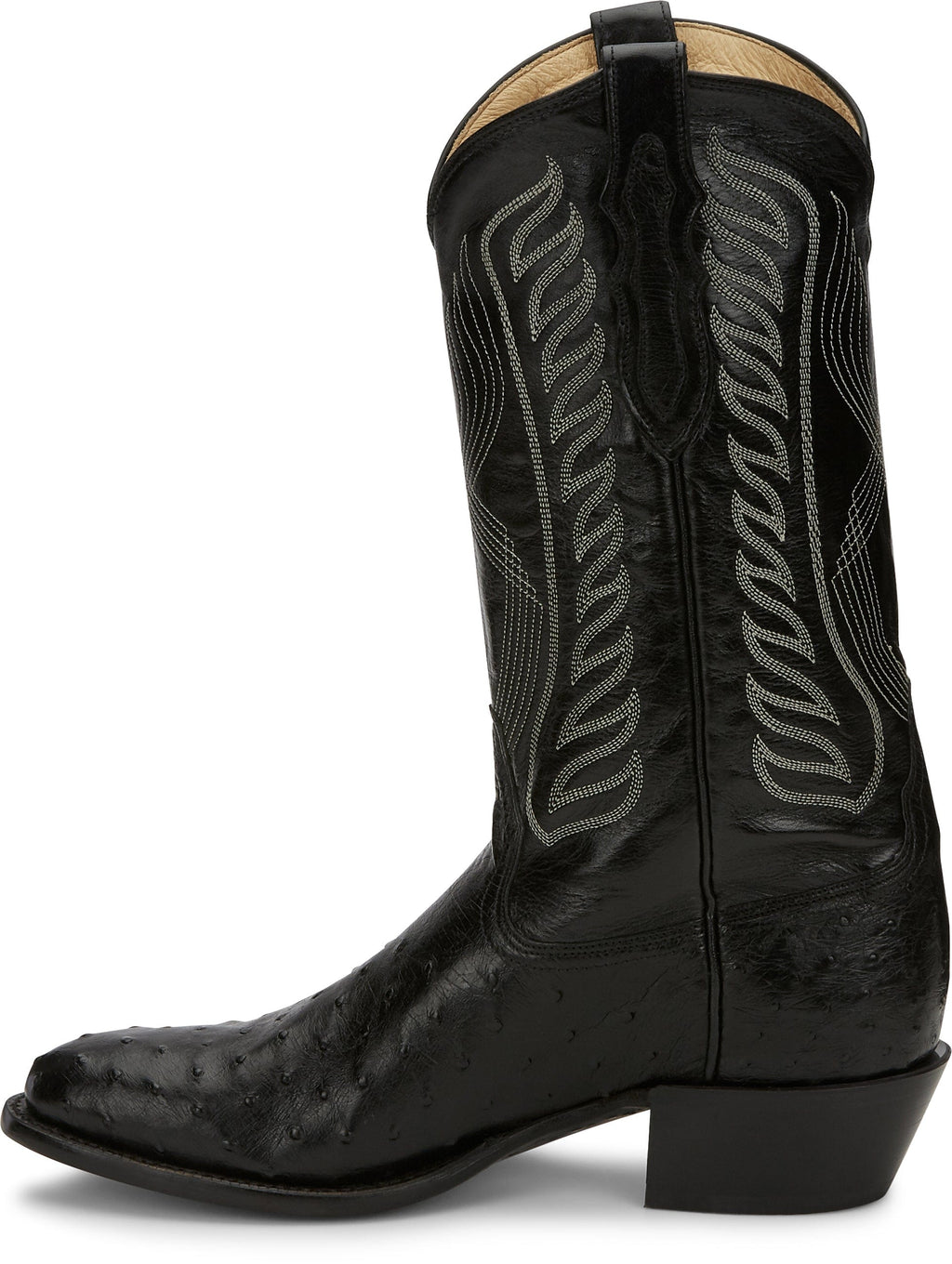 TONY LAMA Boots Tony Lama Men's Mccandles Black Full Quill Ostrich Round Toe Exotic Western Boots 8255