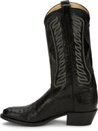 TONY LAMA Boots Tony Lama Men's Mccandles Black Full Quill Ostrich Round Toe Exotic Western Boots 8255