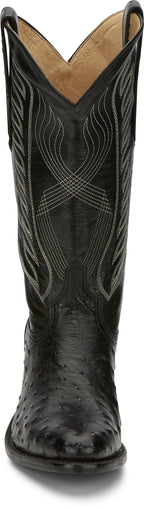 TONY LAMA Boots Tony Lama Men's Mccandles Black Full Quill Ostrich Round Toe Exotic Western Boots 8255