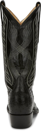 TONY LAMA Boots Tony Lama Men's Mccandles Black Full Quill Ostrich Round Toe Exotic Western Boots 8255