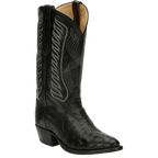 TONY LAMA Boots Tony Lama Men's Mccandles Black Full Quill Ostrich Round Toe Exotic Western Boots 8255