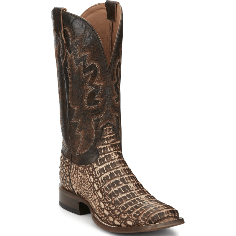 Tony Lama Men's Mitcham Peanut Hornback Caiman Exotic Western Boots TL