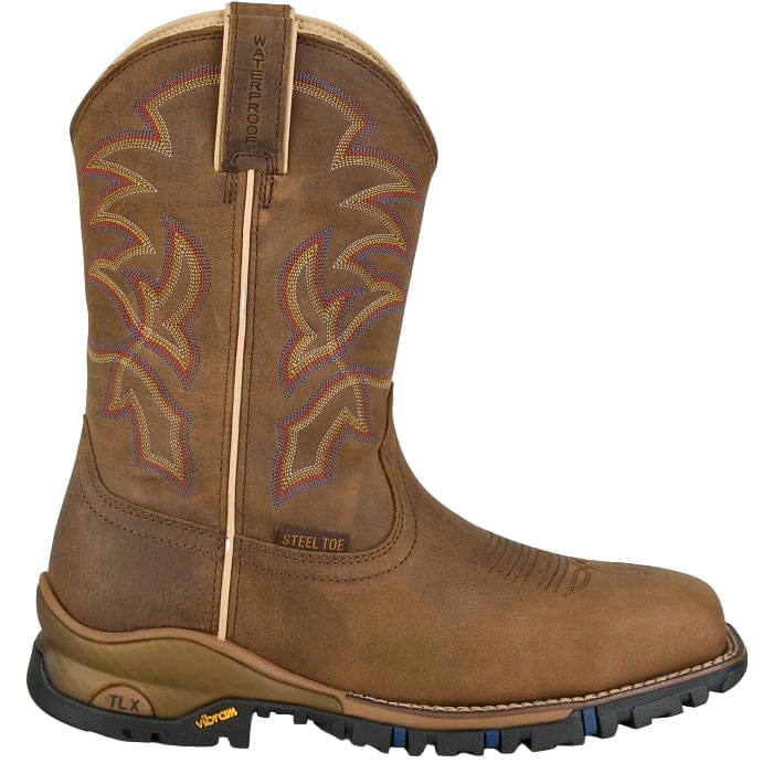 TONY LAMA Boots Tony Lama Men's Tan Roustabout Steel Toe Waterproof Work Boots TW5022