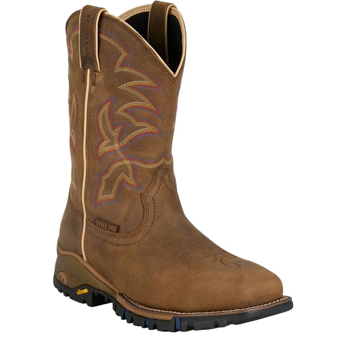 TONY LAMA Boots Tony Lama Men's Tan Roustabout Steel Toe Waterproof Work Boots TW5022