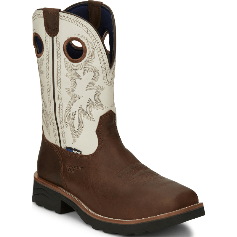 Tony Lama Boots Tony Lama Men's TLX Fireball Bark Brown Waterproof Composite Toe Western Work Boots TW3302