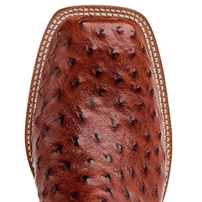 TONY LAMA Boots Tony Lama Men's Tobac & Green Full Quill Ostrich Exotic Boots EP8276