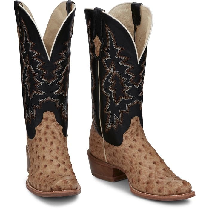TONY LAMA Boots Tony Lama Men's Umber Brown Rylen II Full Quill Ostrich Exotic Boots SA8269