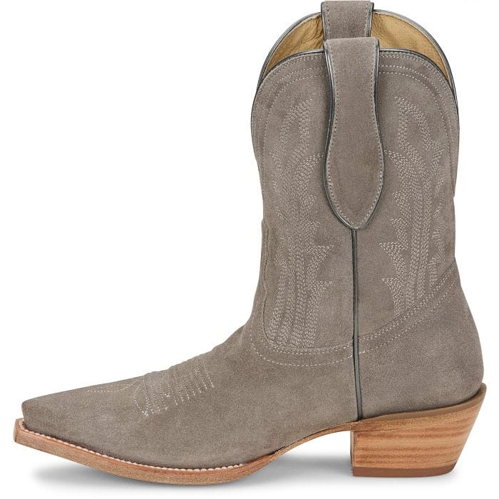 TONY LAMA Boots Tony Lama Women's Ash Grey Lea 9" Suede Western Booties DR3260