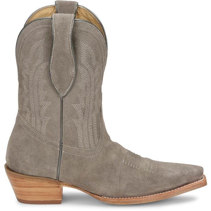 TONY LAMA Boots Tony Lama Women's Ash Grey Lea 9" Suede Western Booties DR3260
