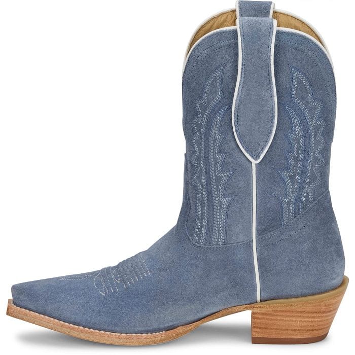 TONY LAMA Boots Tony Lama Women's Cornflower Blue Lea 9" Suede Western Booties DR3261