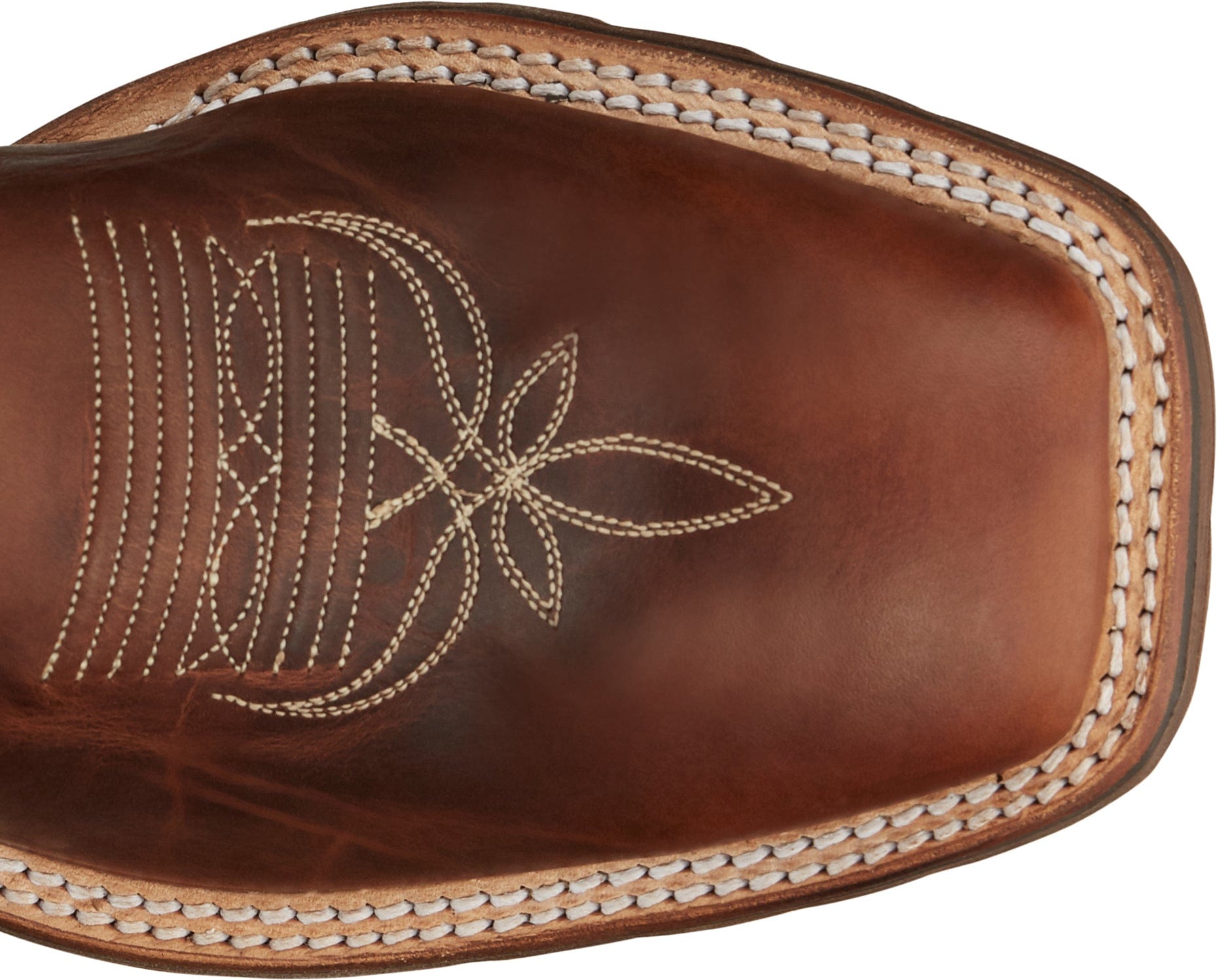 Tony Lama Men's Antonio White and Brown Square Toe Western Boots