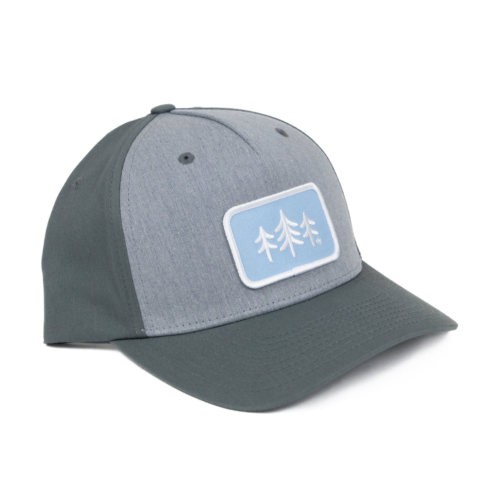 TriPine Baseball Hat Heather Gray/ Flint TriPine Patch Baseball Hat