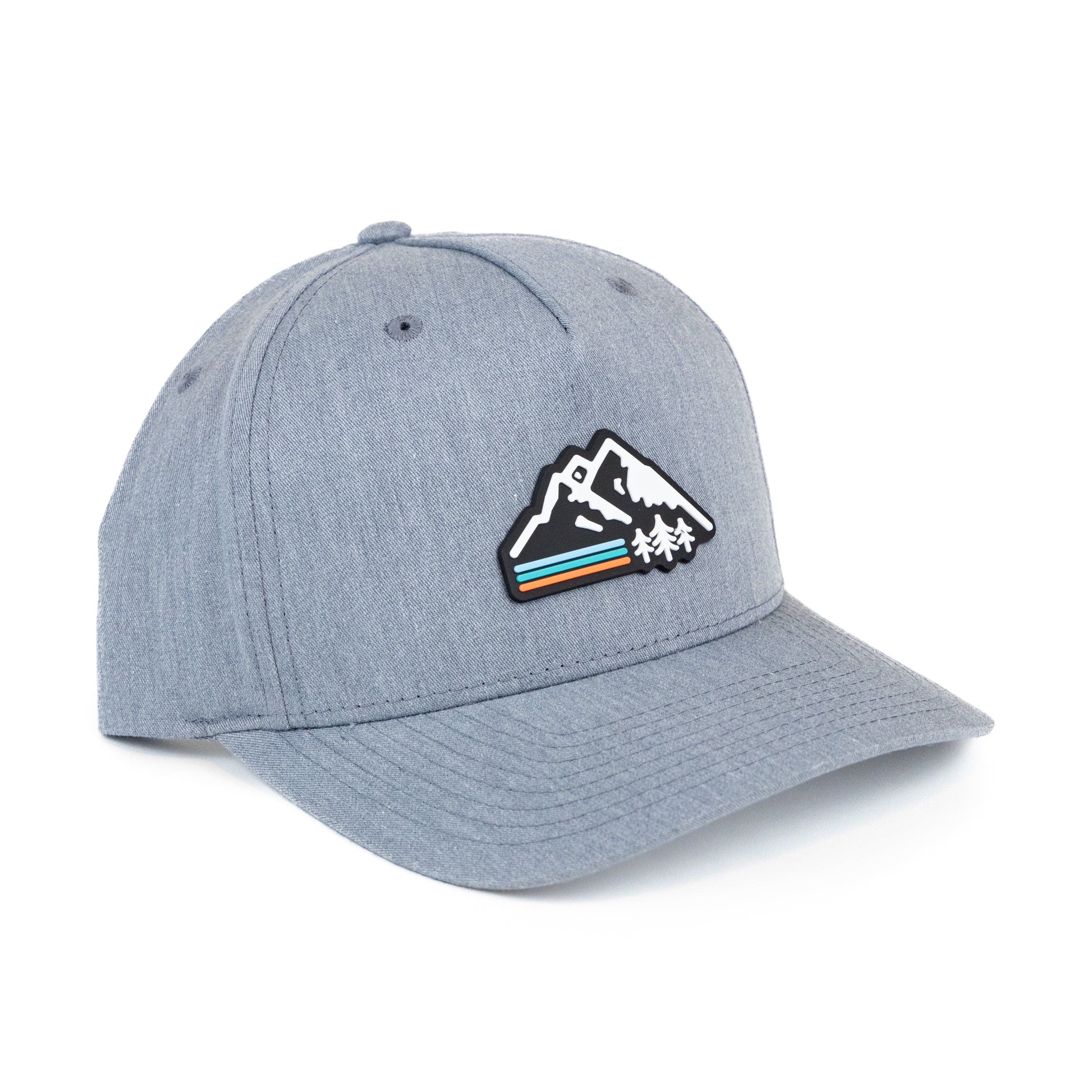 TriPine Baseball Hat Heather Gray Retro Mountain Baseball Hat