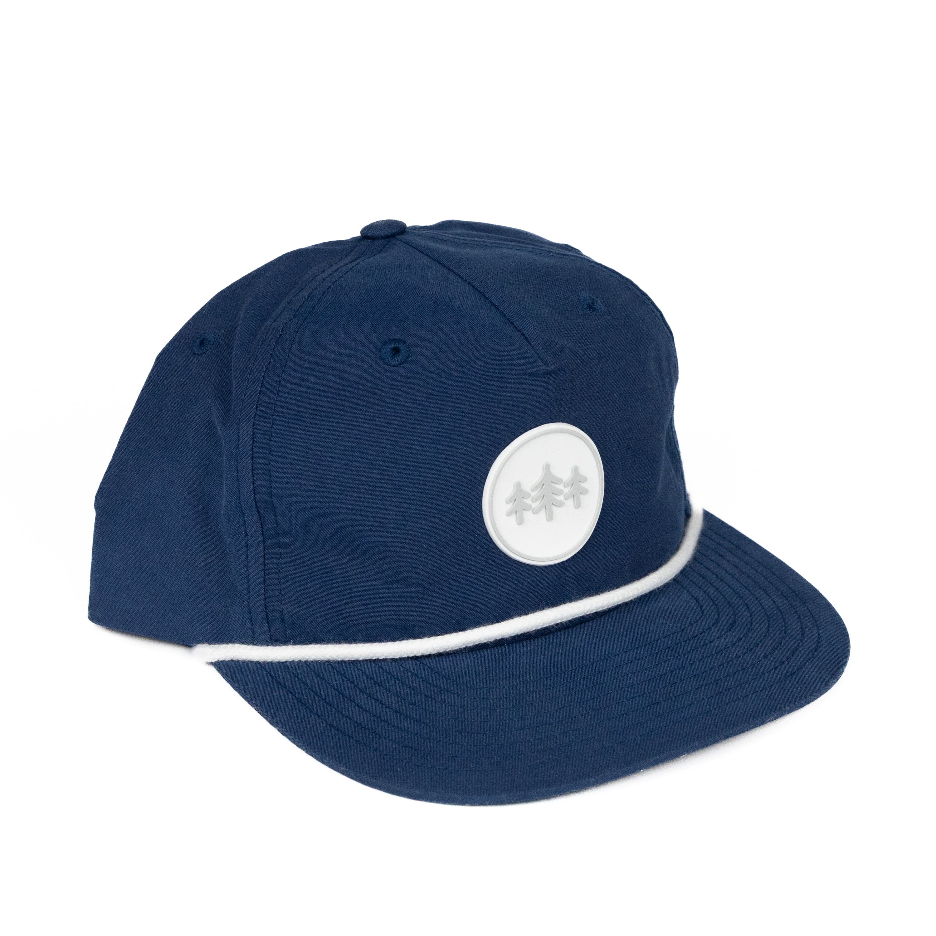 TriPine Flatbill Hat Navy/ White Rope Coin Patch Rope Flatbill Hat