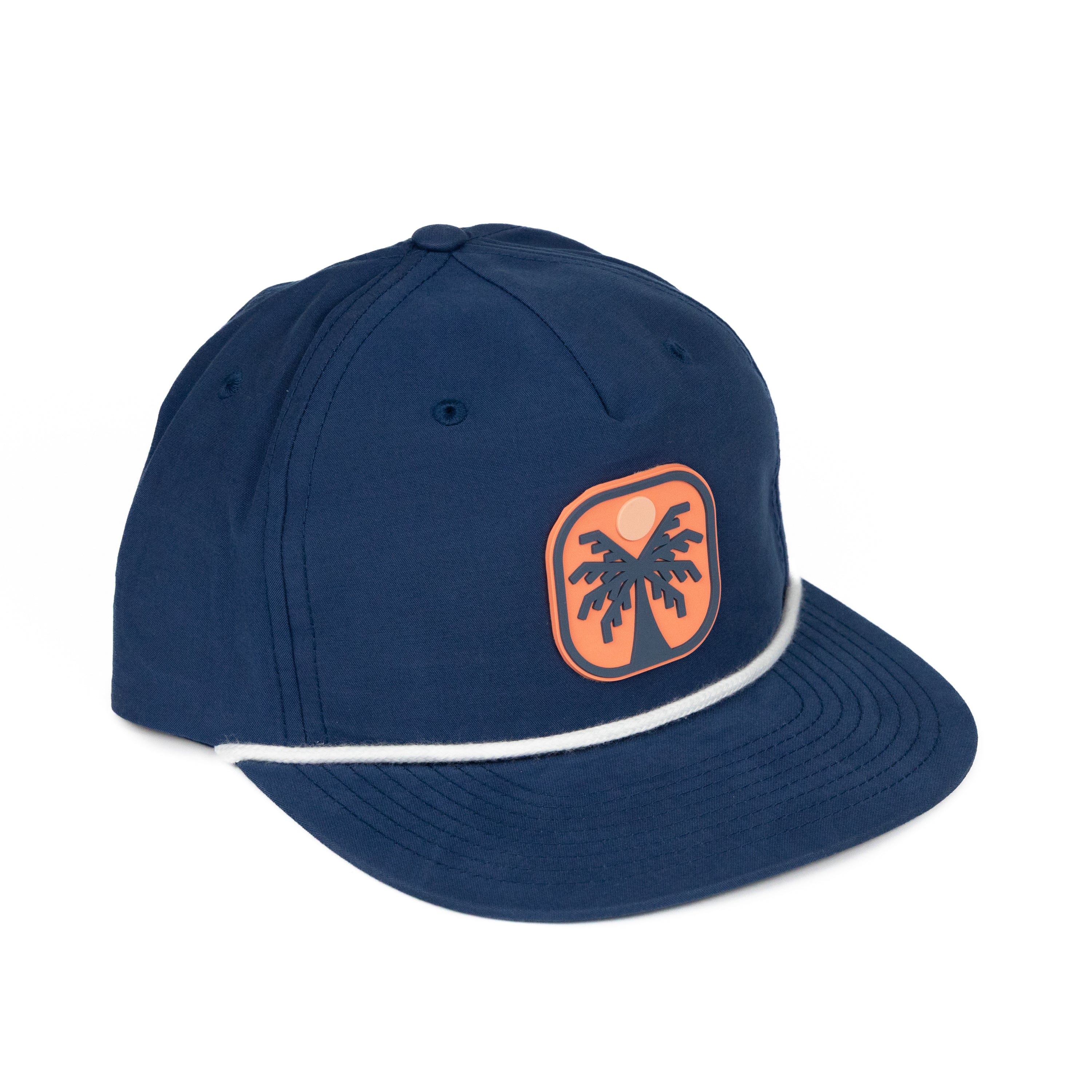 TriPine Flatbill Hat Navy/ White Rope Sol Palm Rope Flatbill Hat