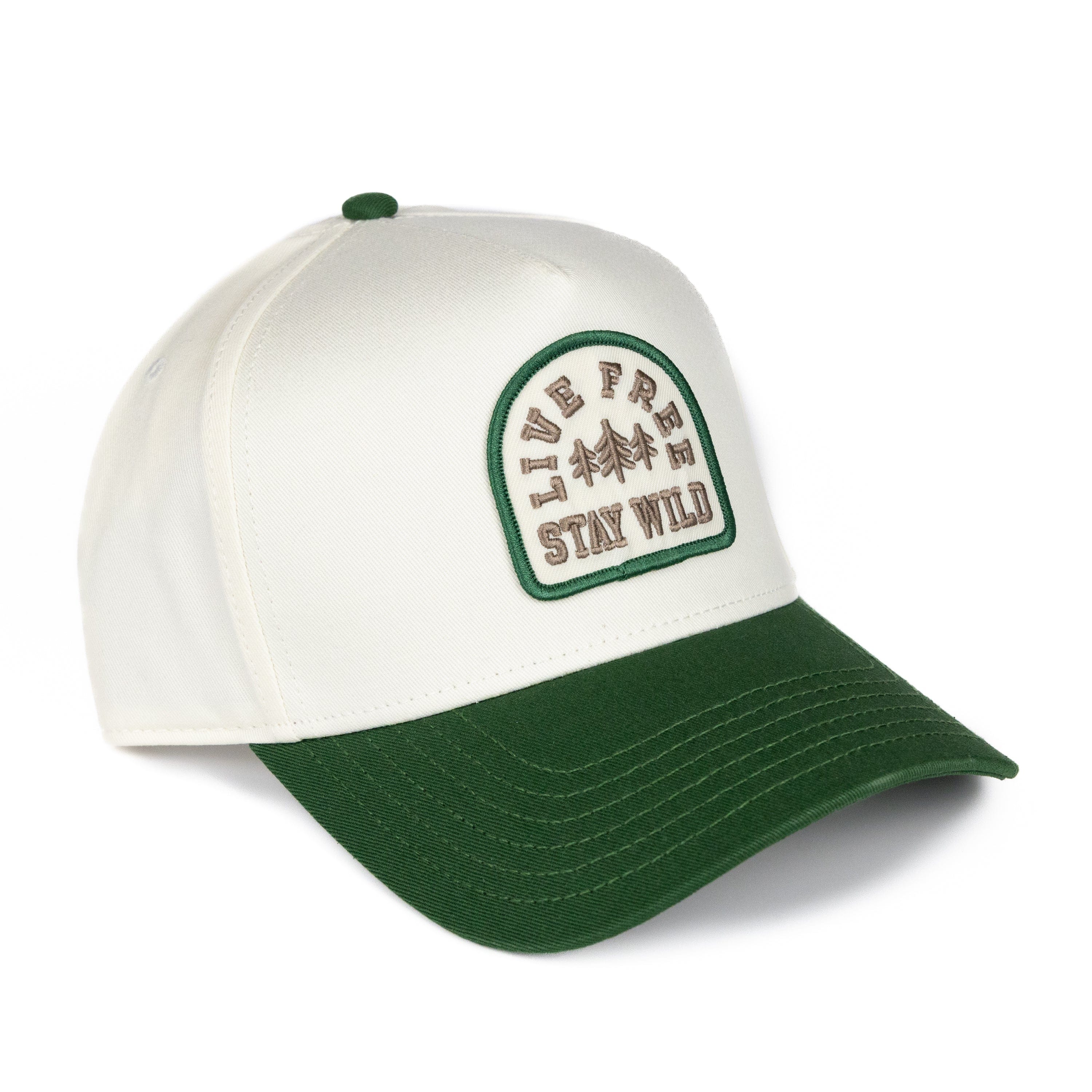 TriPine High-Profile Hat Natural/ Forest Live Free Stay Wild High-Profile Hat