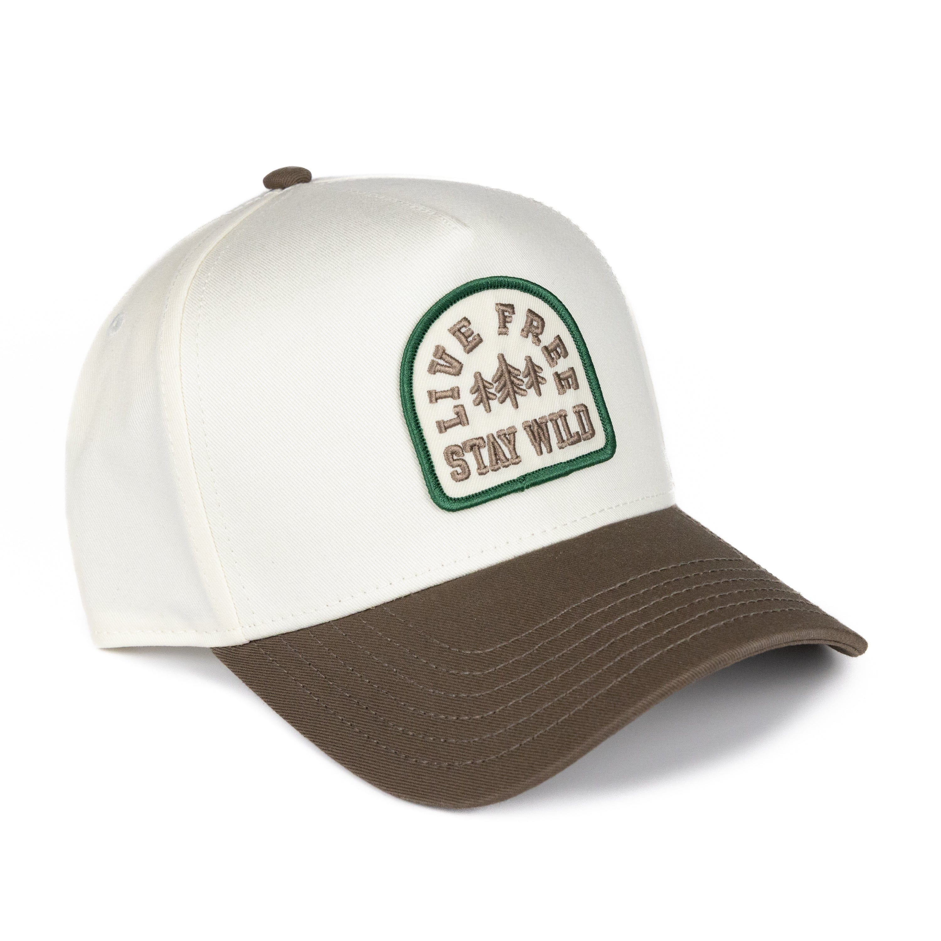 TriPine High-Profile Hat Natural/ Walnut Live Free Stay Wild High-Profile Hat