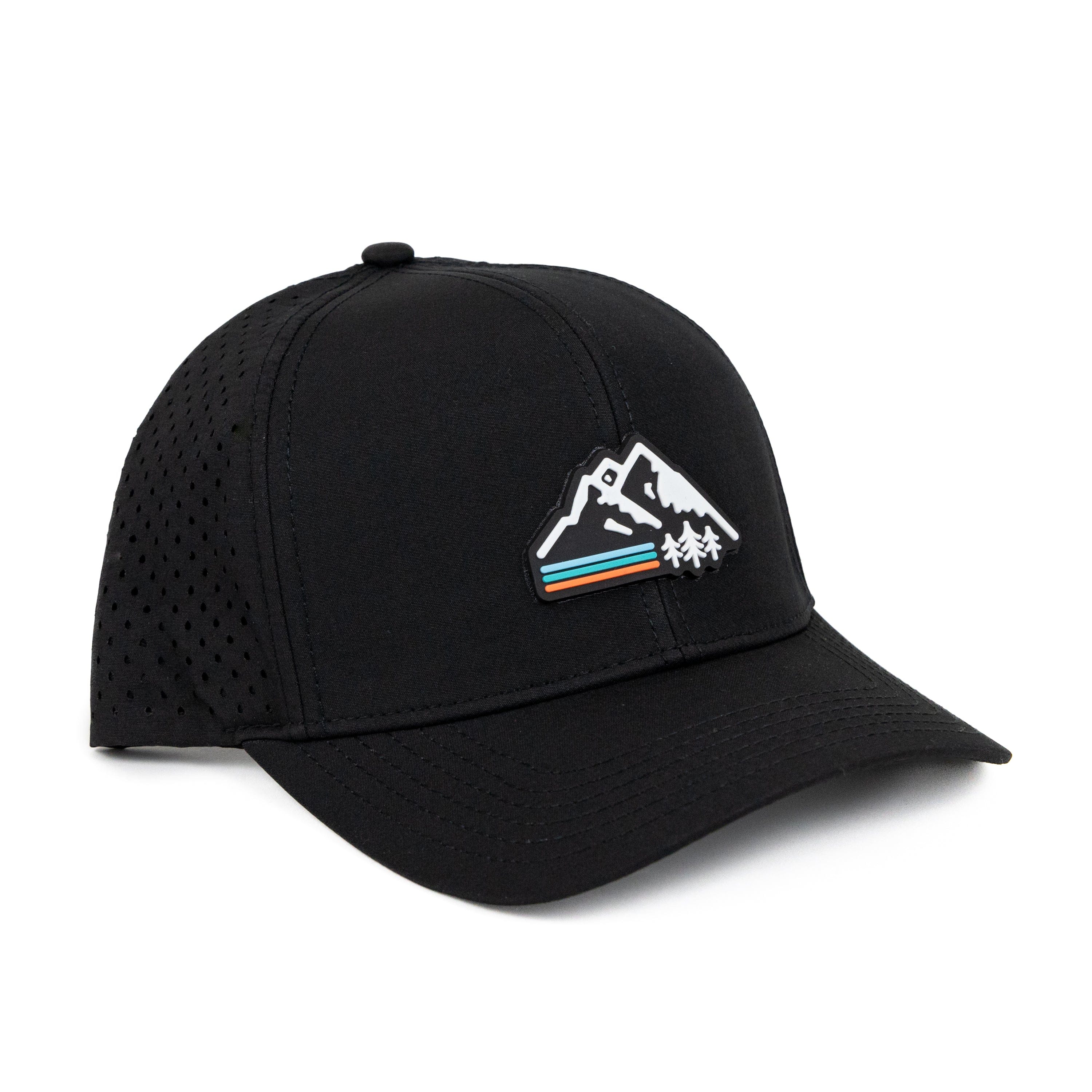 TriPine Performance Hat Black Retro Mountain AllTrek Performance Hat