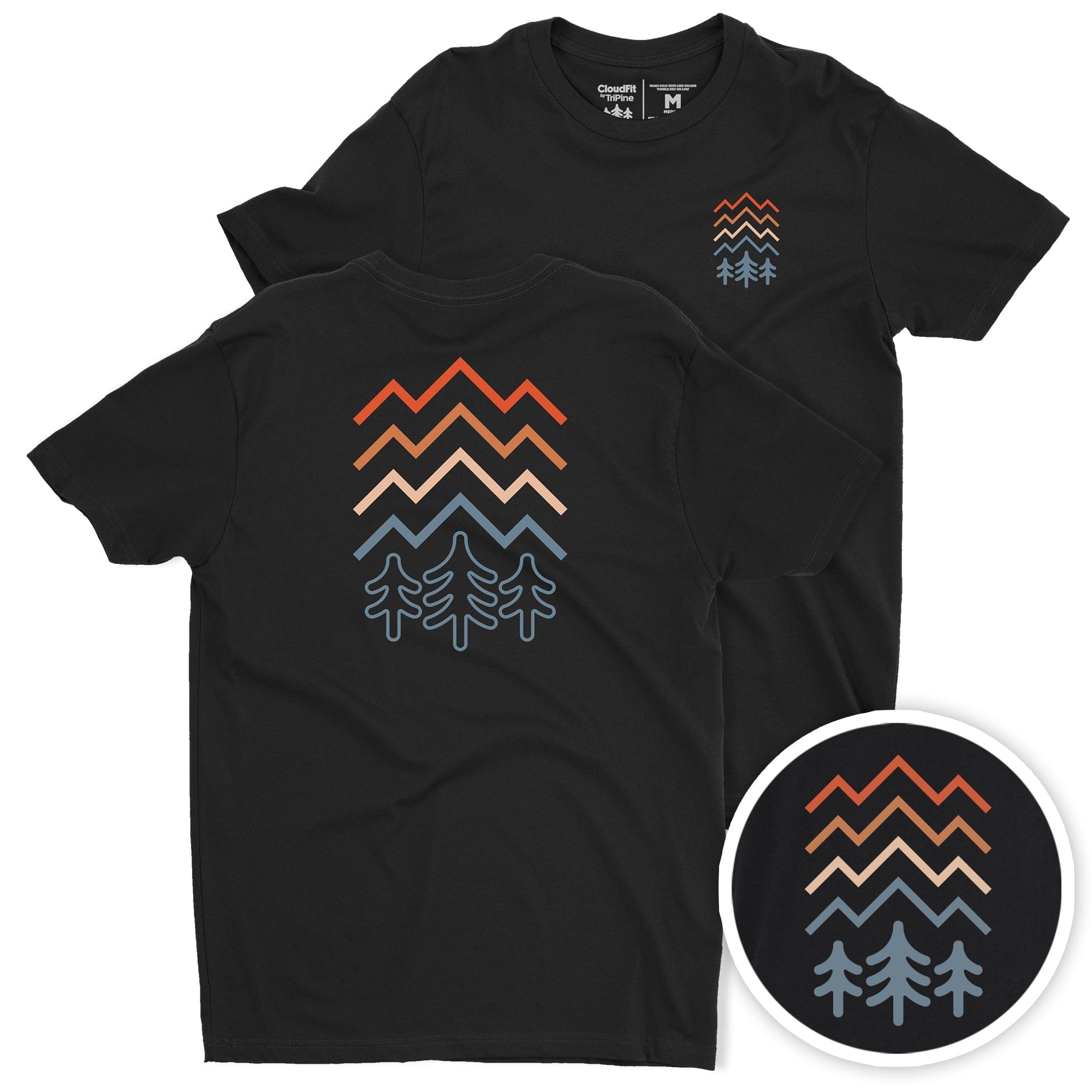 TriPine Short Sleeve Tee Black / Small Easy Peaks CloudFit Tee