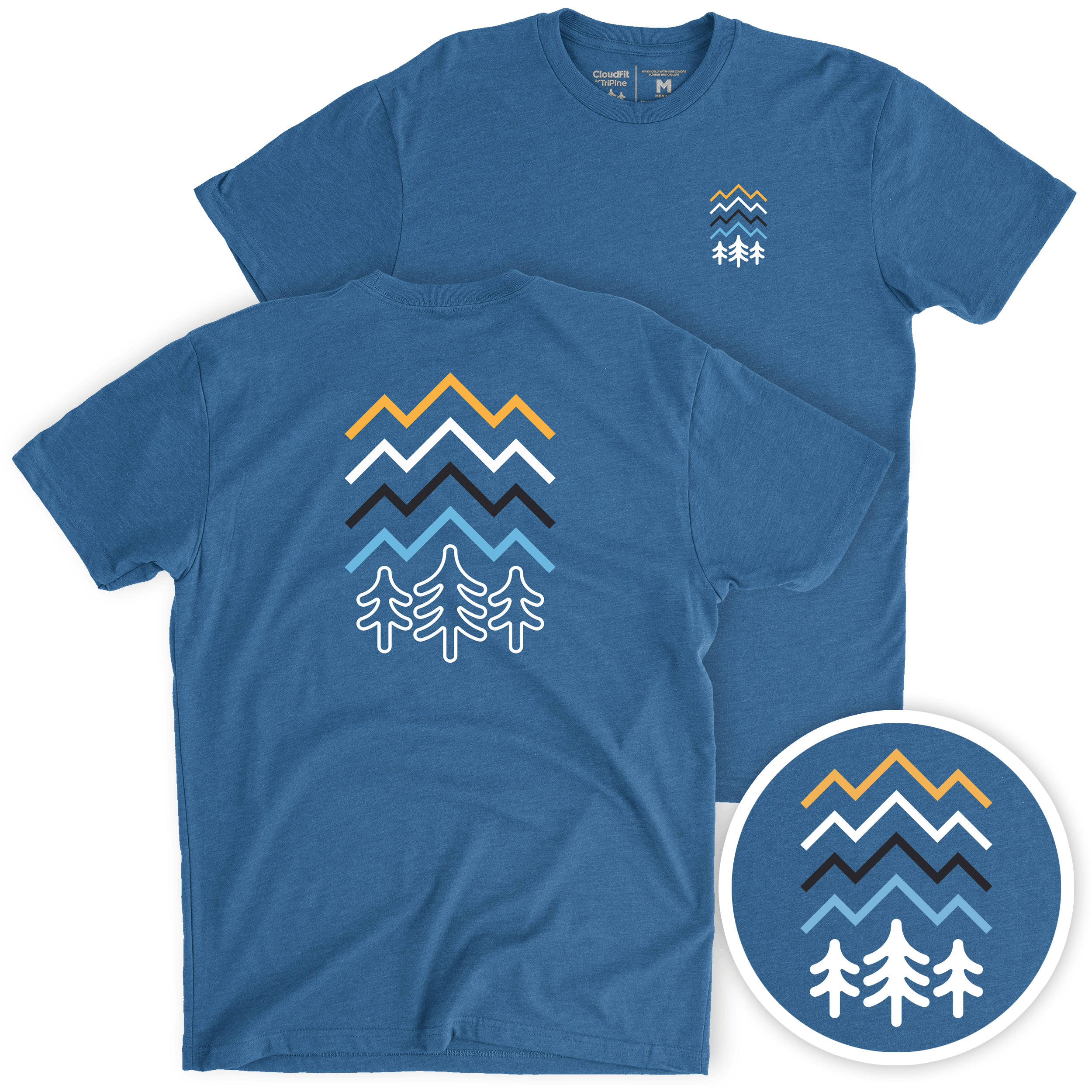 TriPine Short Sleeve Tee Heather Cool Blue / Small Easy Peaks CloudFit Tee