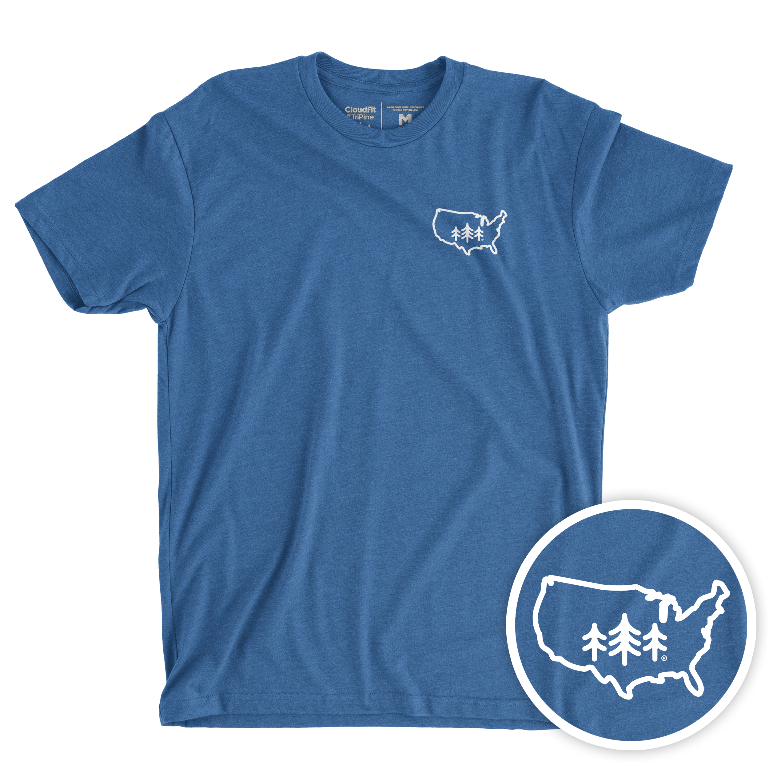 TriPine Short Sleeve Tee Heather Cool Blue / Small USA TriPine CloudFit Tee