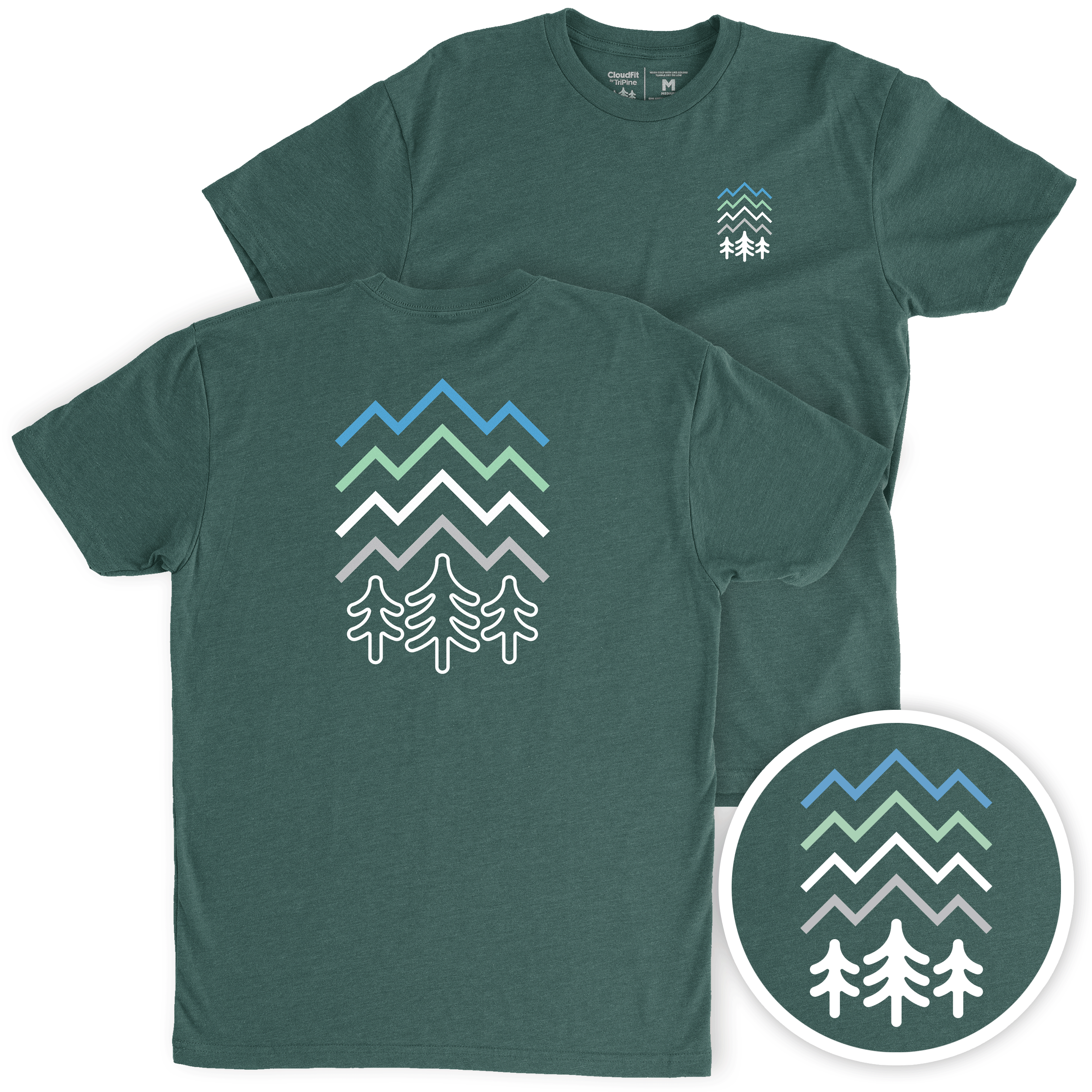 TriPine Short Sleeve Tee Heather Forest / Small Easy Peaks CloudFit Tee