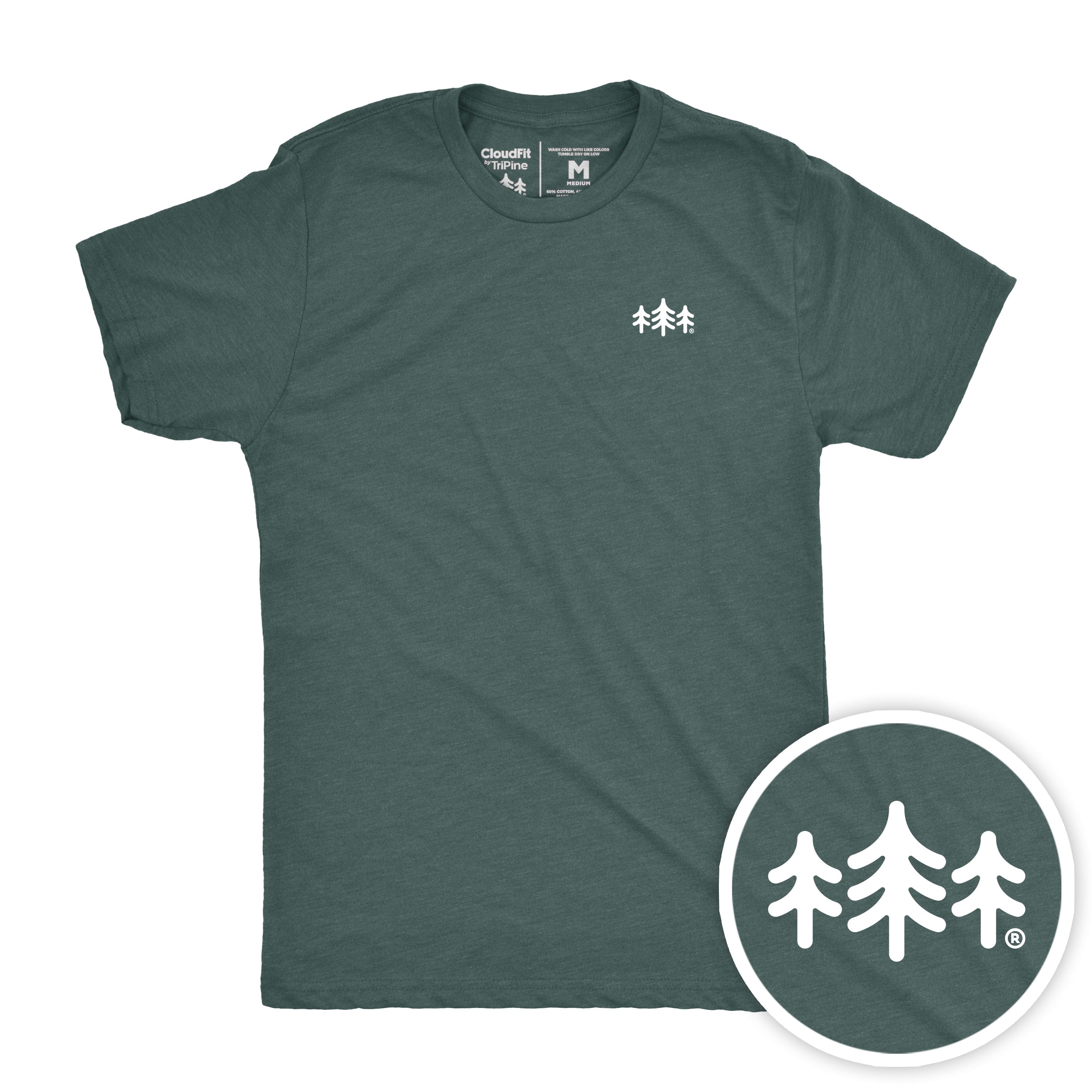TriPine Short Sleeve Tee Heather Forest / Small TriPine CloudFit Tee