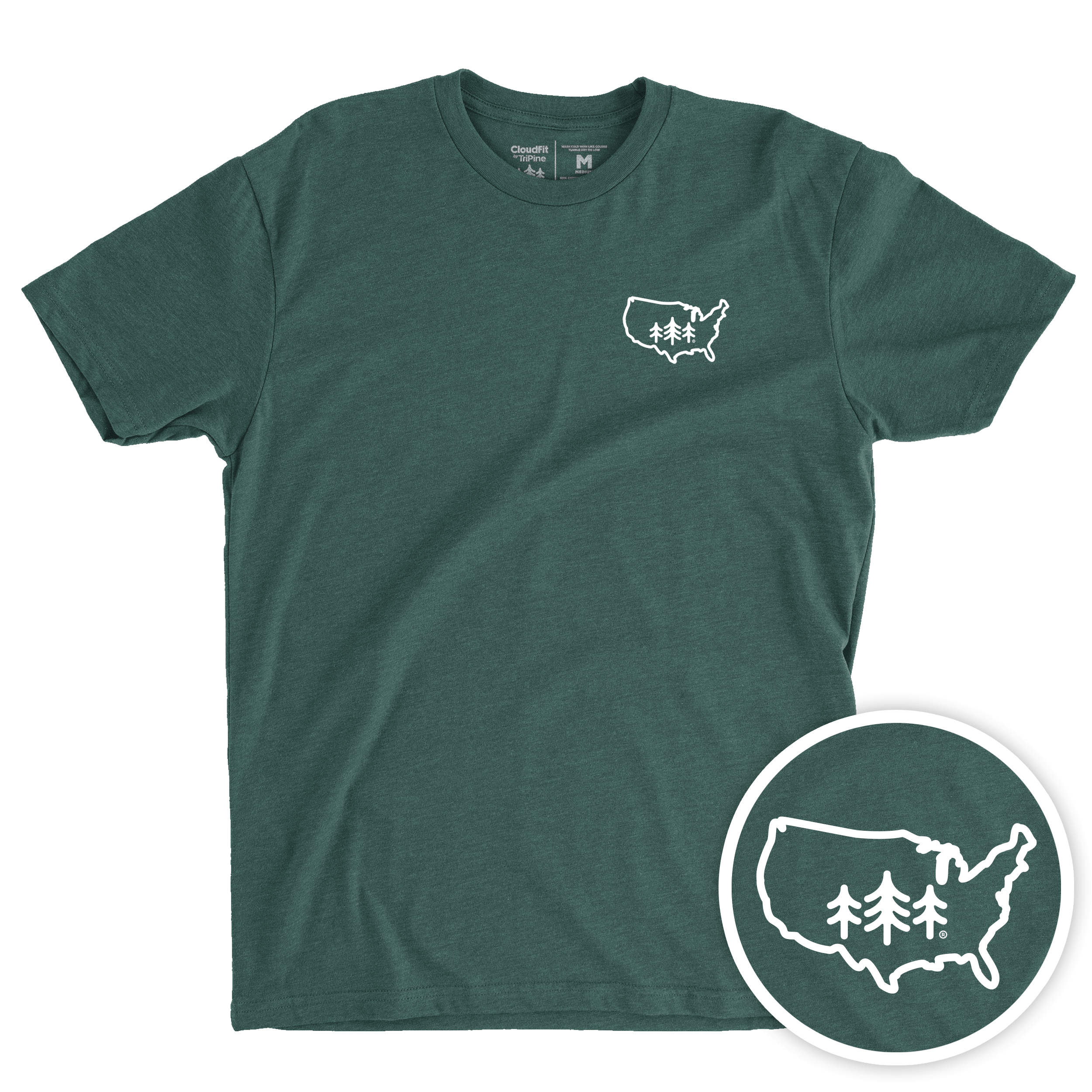 TriPine Short Sleeve Tee Heather Forest / Small USA TriPine CloudFit Tee