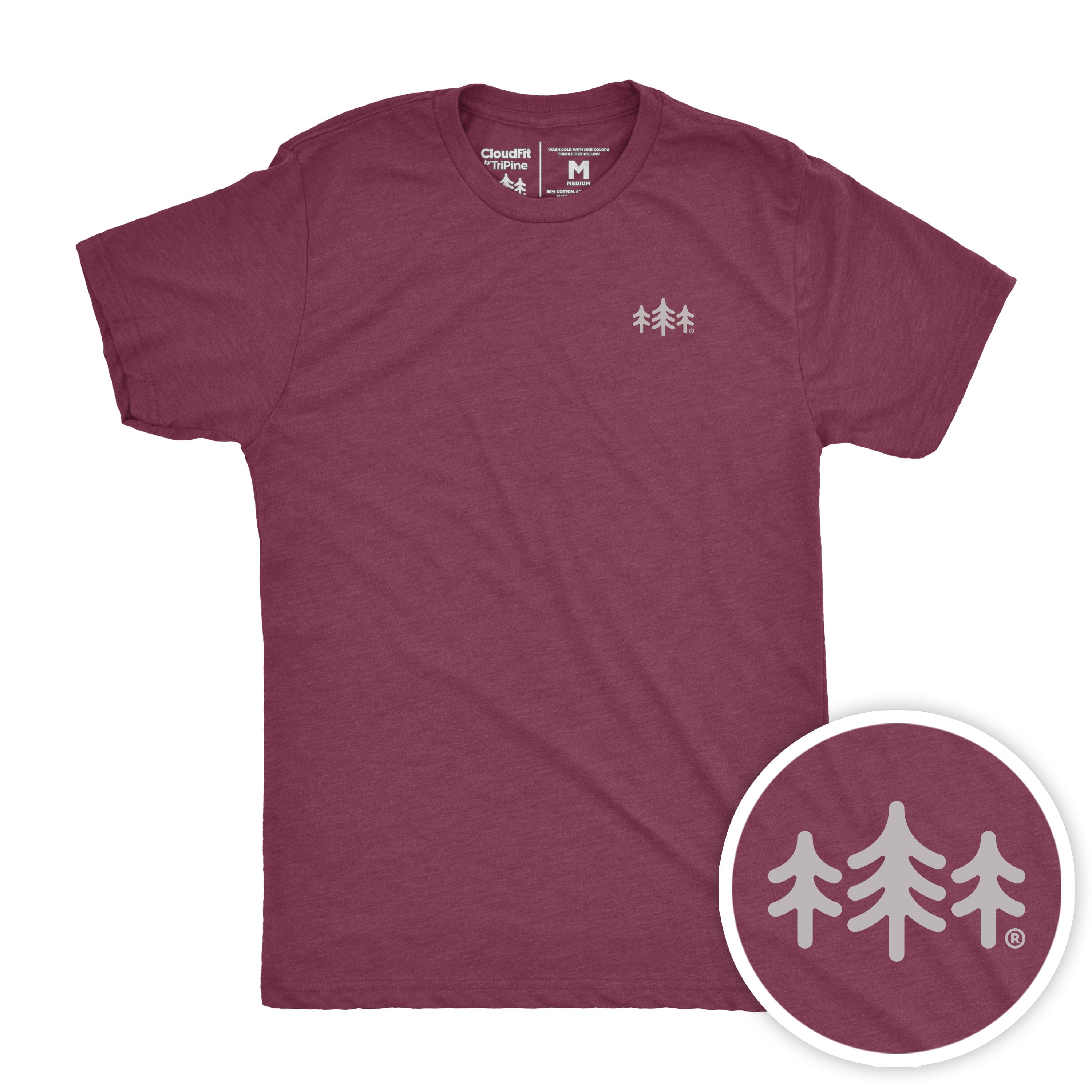 TriPine Short Sleeve Tee Heather Maroon / Small TriPine CloudFit Tee