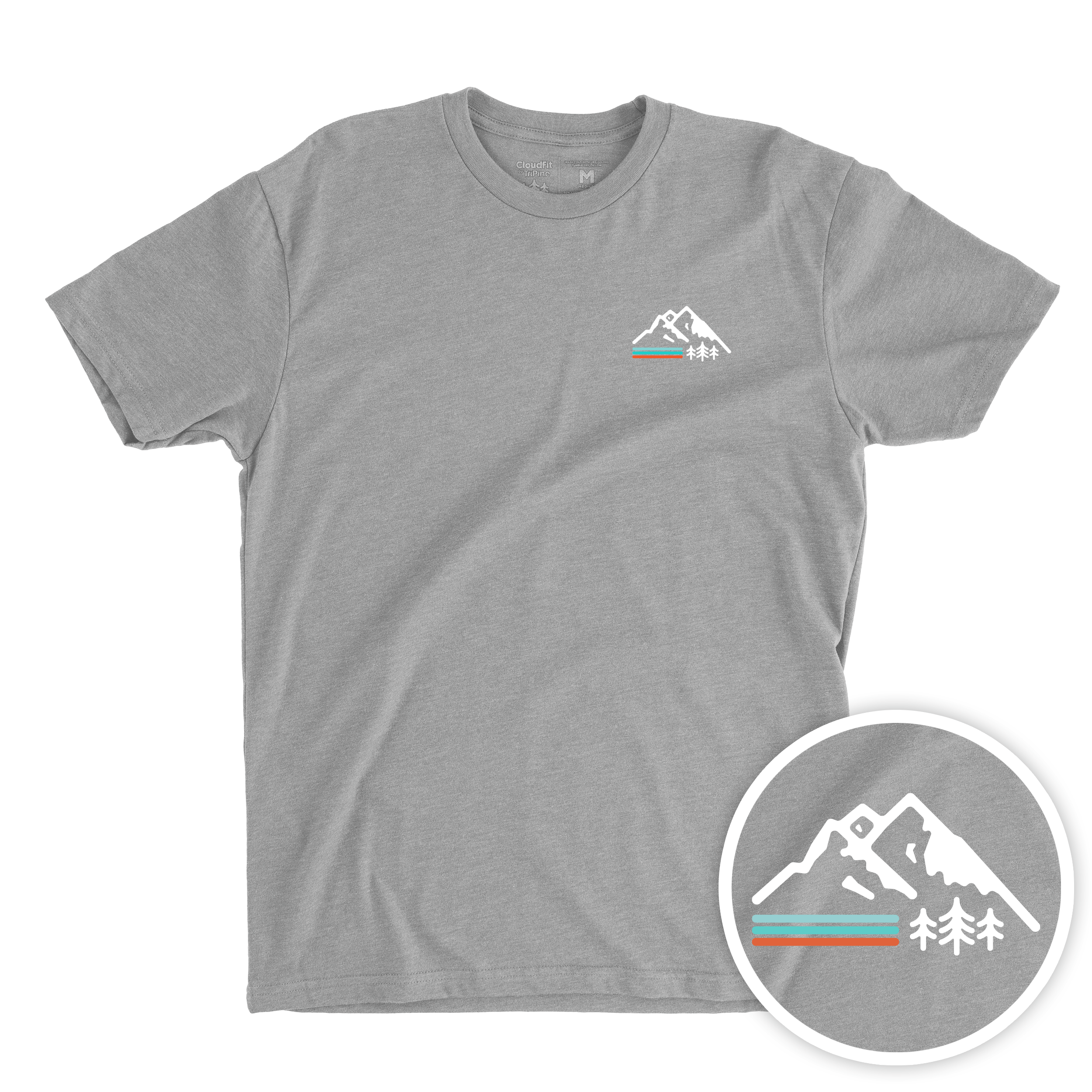 TriPine Short Sleeve Tee Heather Mist / Small Retro Mountain CloudFit Tee
