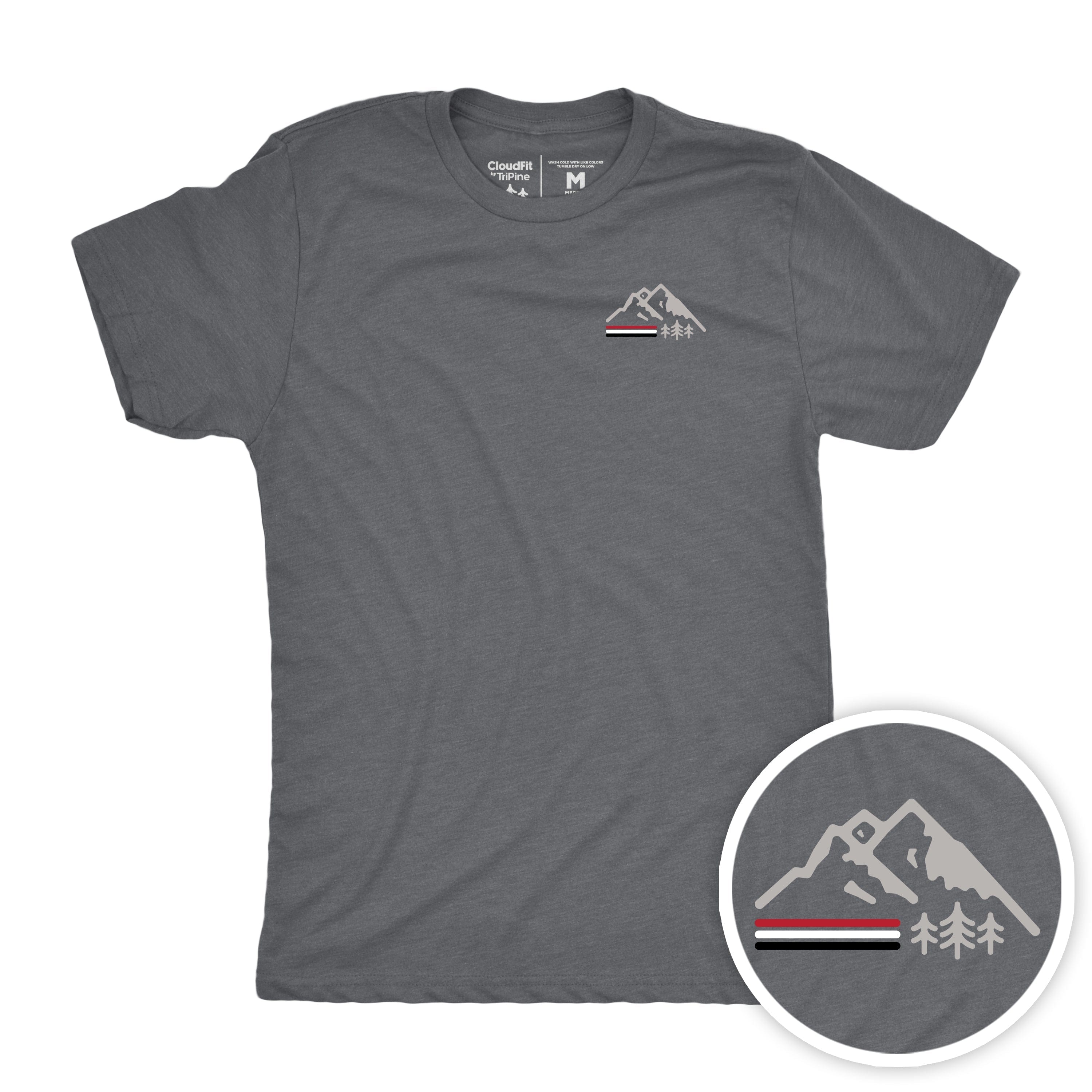 TriPine Short Sleeve Tee Heather Space Gray / Small Retro Mountain CloudFit Tee