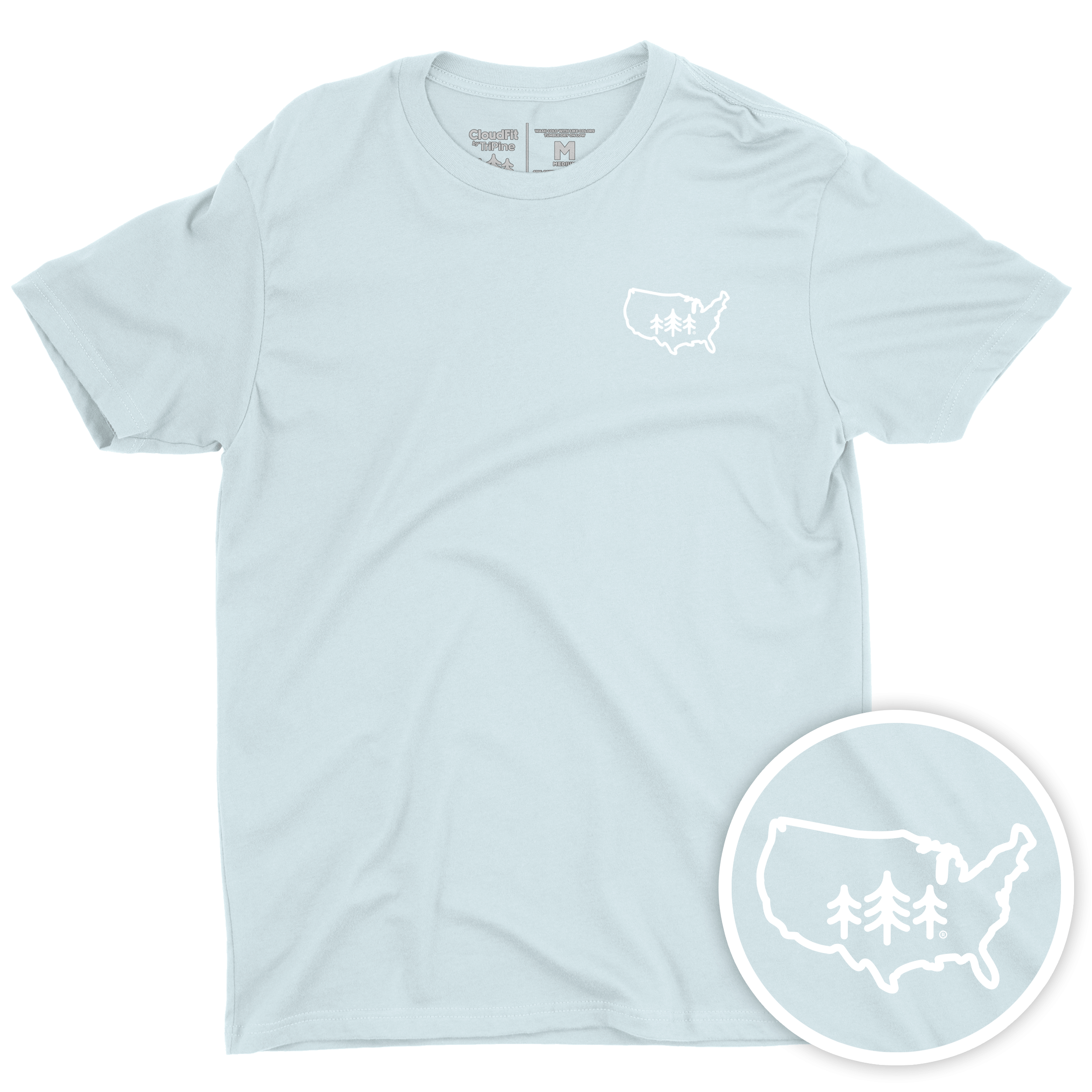TriPine Short Sleeve Tee Ice Blue / Small USA TriPine CloudFit Tee
