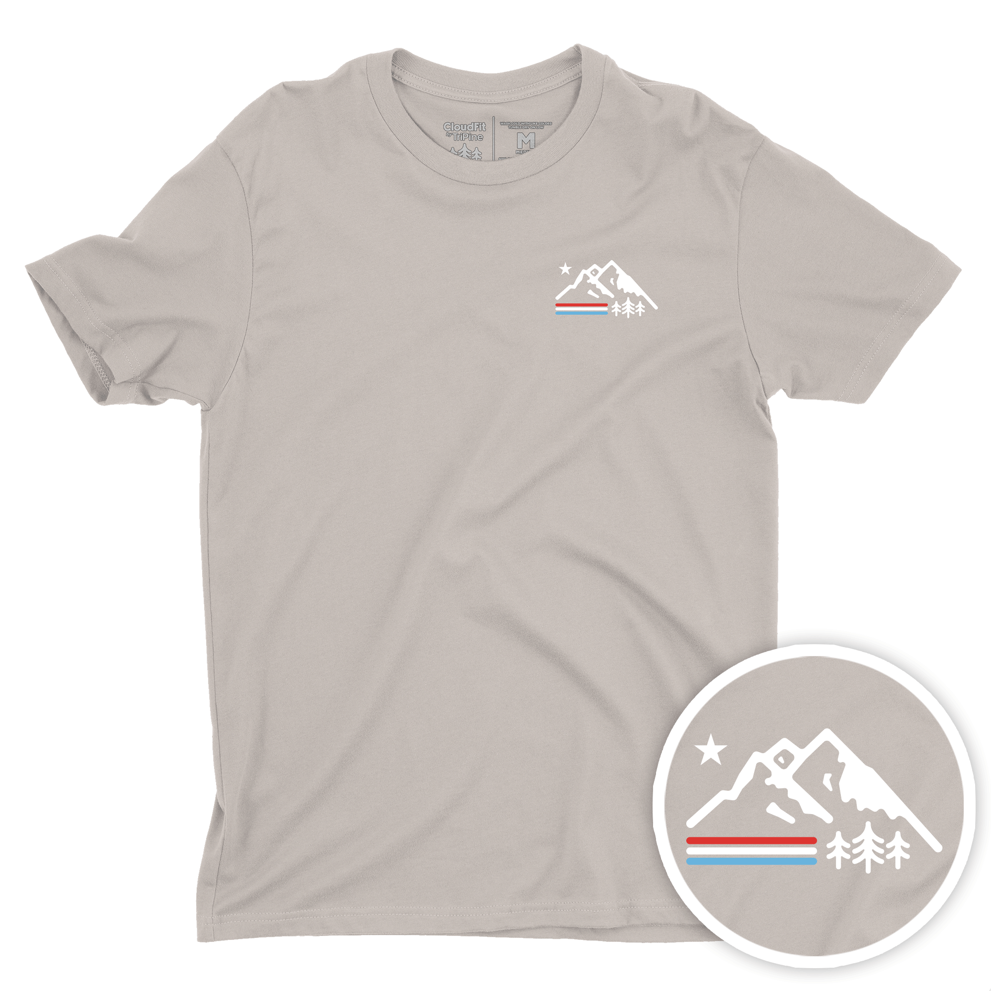 TriPine Short Sleeve Tee Light Gray / Small Independence Retro Mountain CloudFit Tee