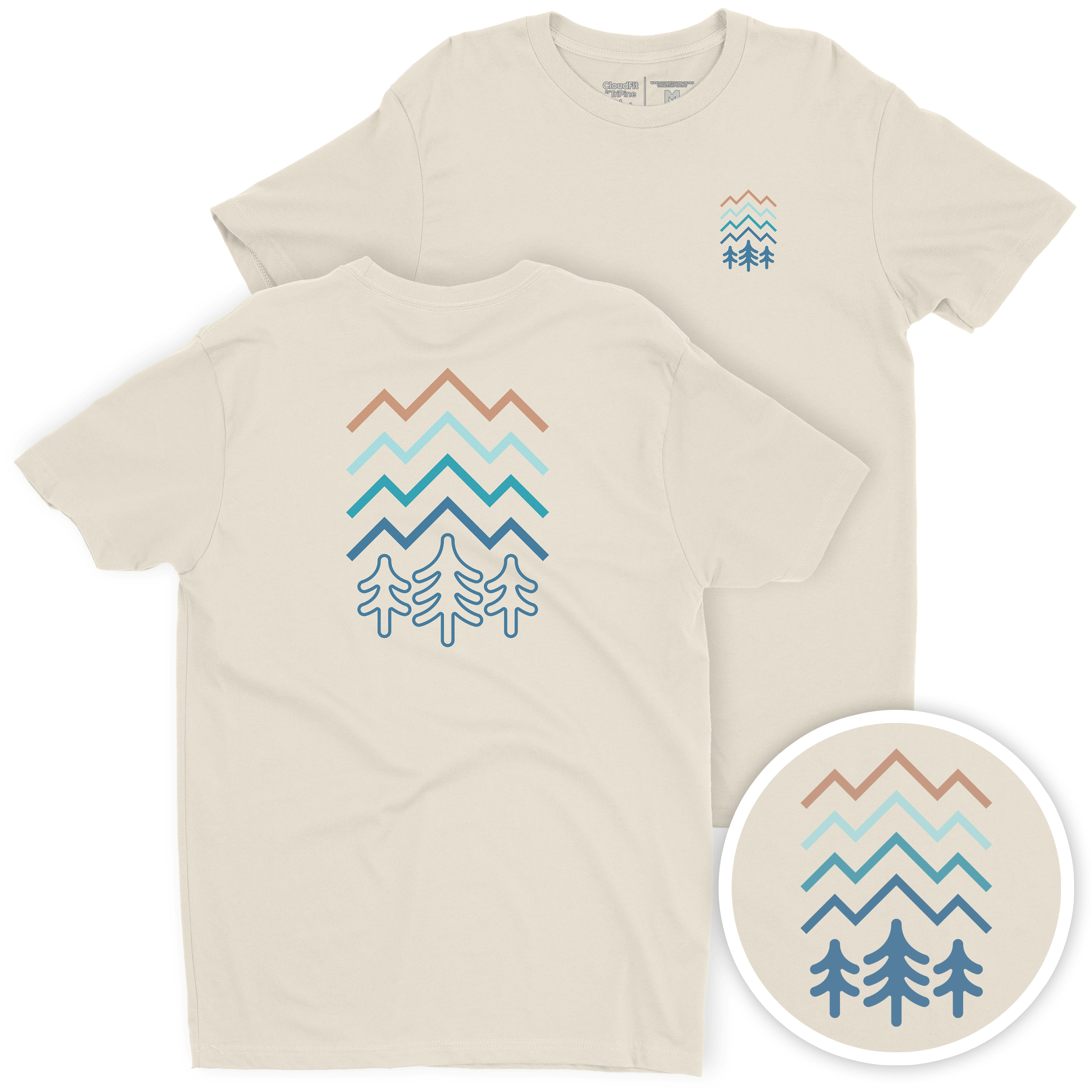 TriPine Short Sleeve Tee Natural / Small Easy Peaks CloudFit Tee