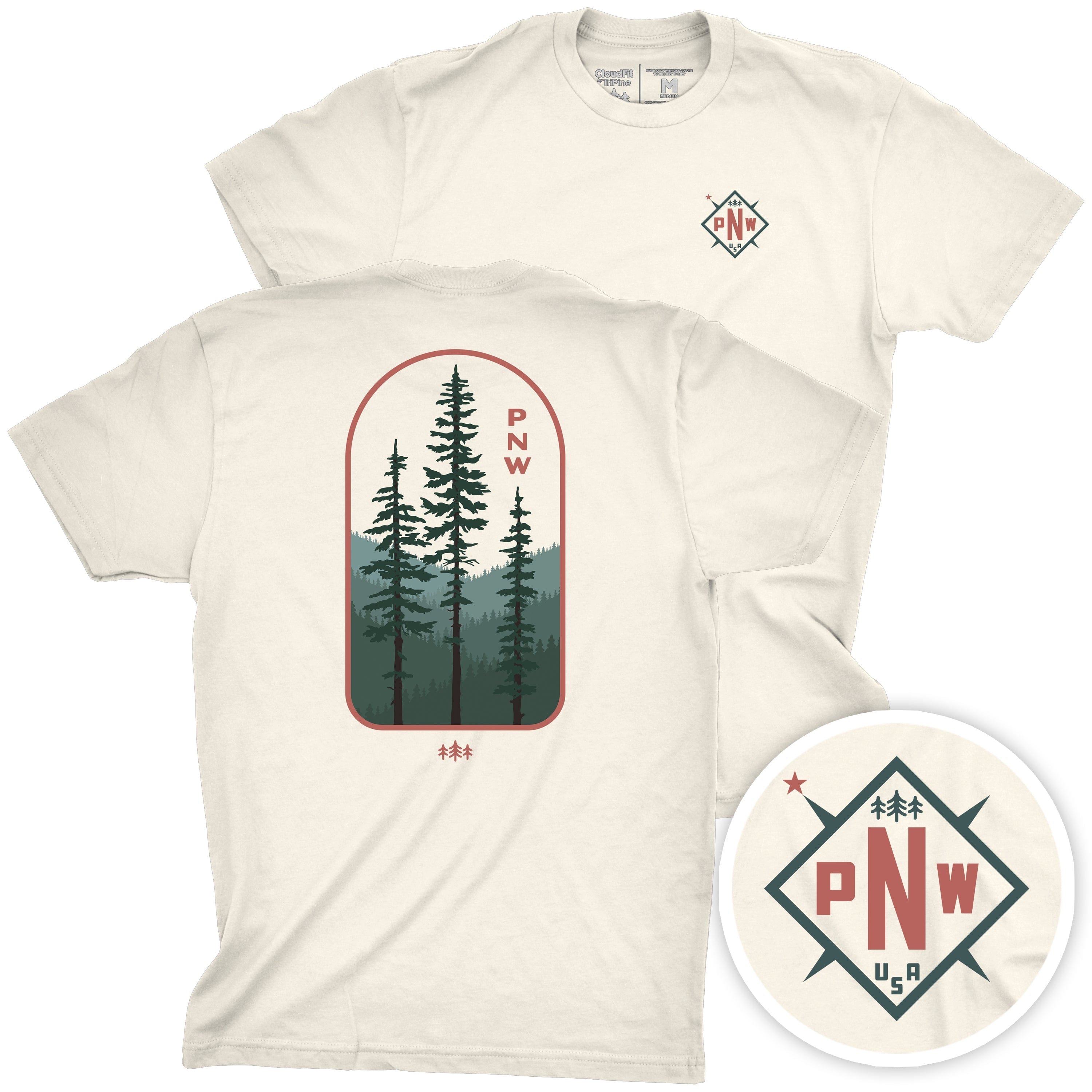 TriPine Short Sleeve Tee Natural / Small Pacific Northwest CloudFit Tee