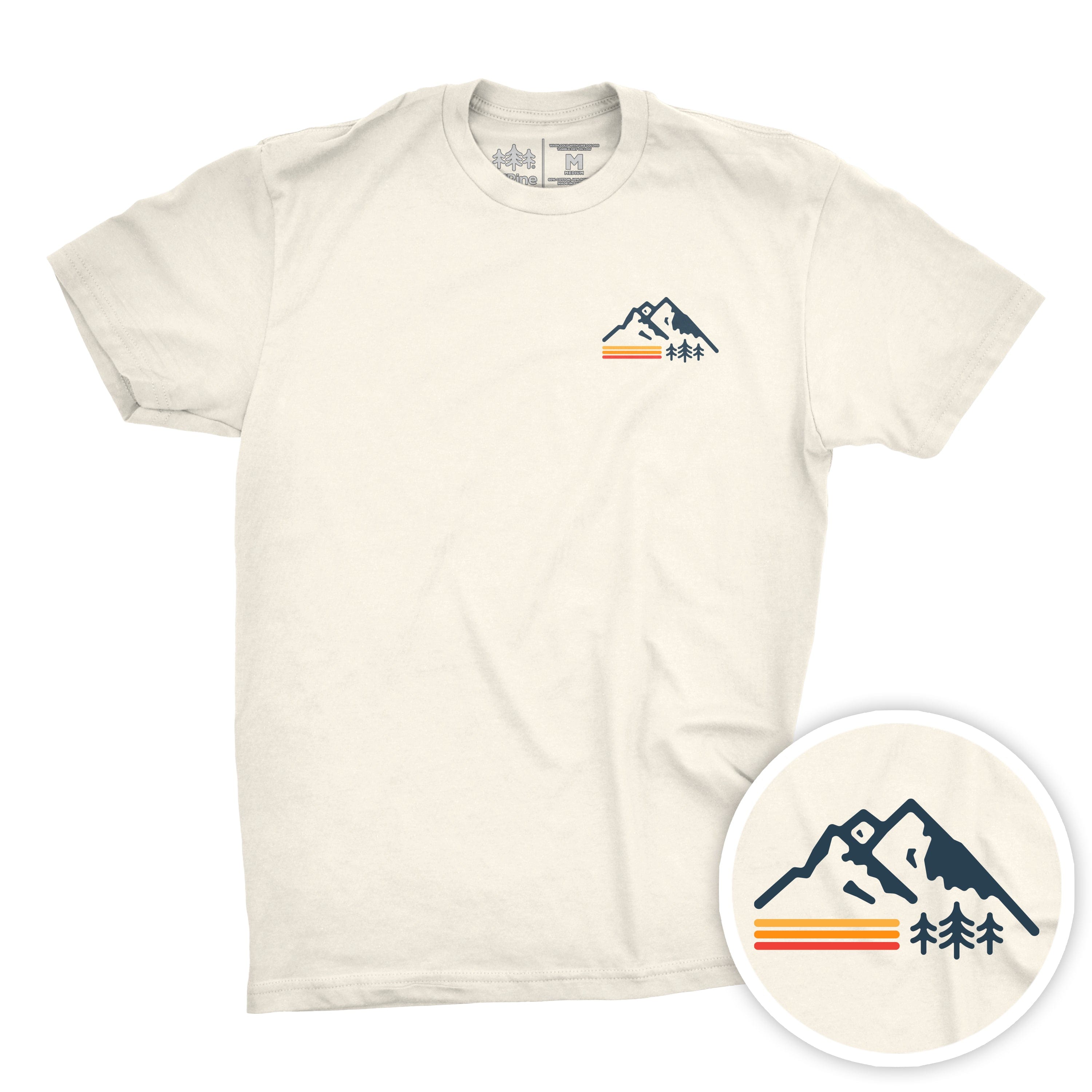 TriPine Short Sleeve Tee Natural / Small Retro Mountain CloudFit Tee