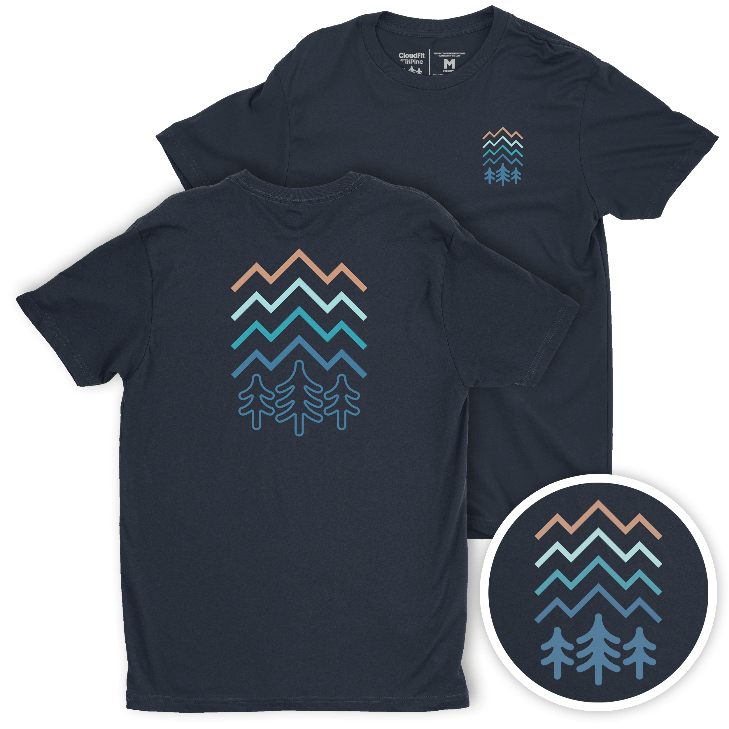 TriPine Short Sleeve Tee Navy / Small Easy Peaks CloudFit Tee