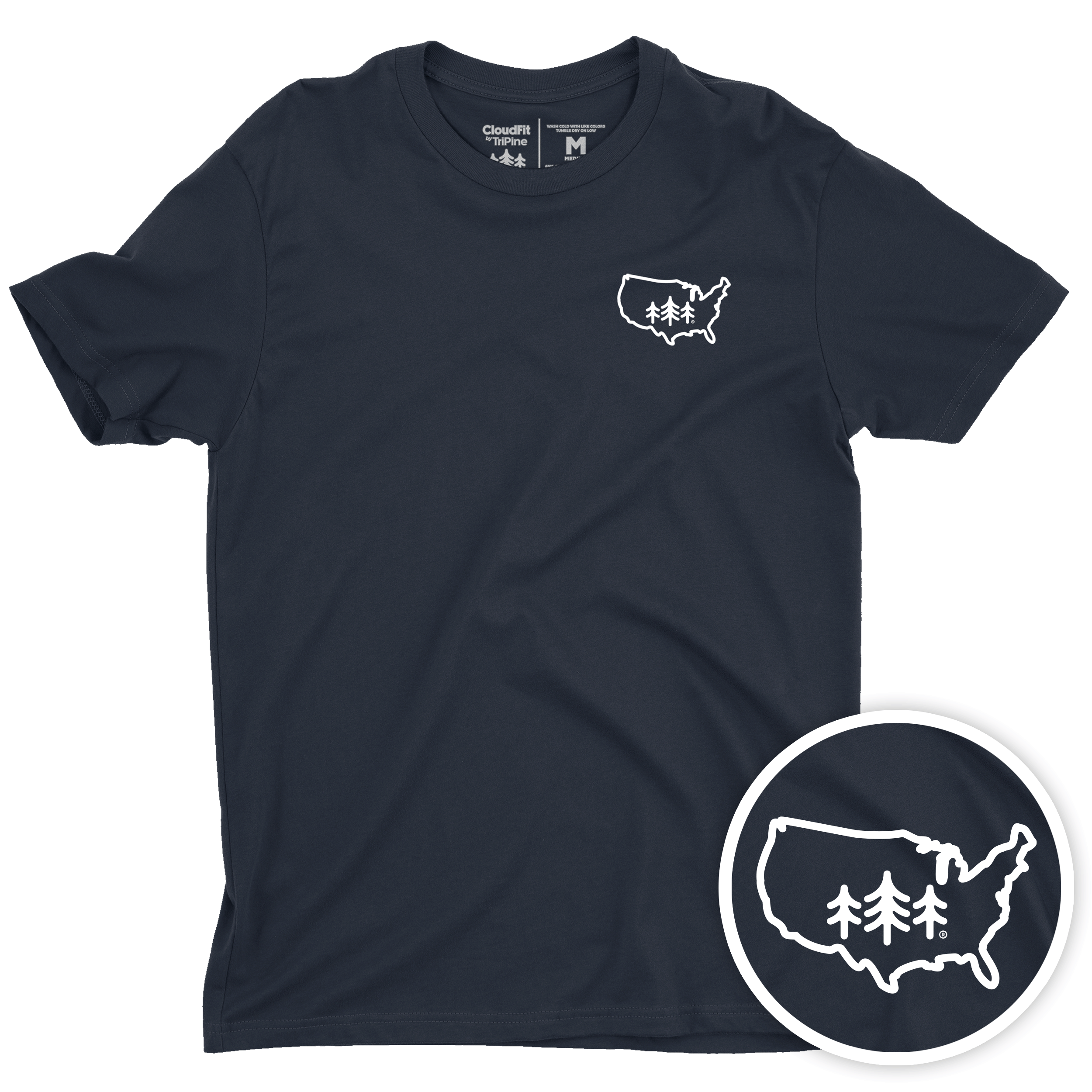 TriPine Short Sleeve Tee Navy / Small USA TriPine CloudFit Tee