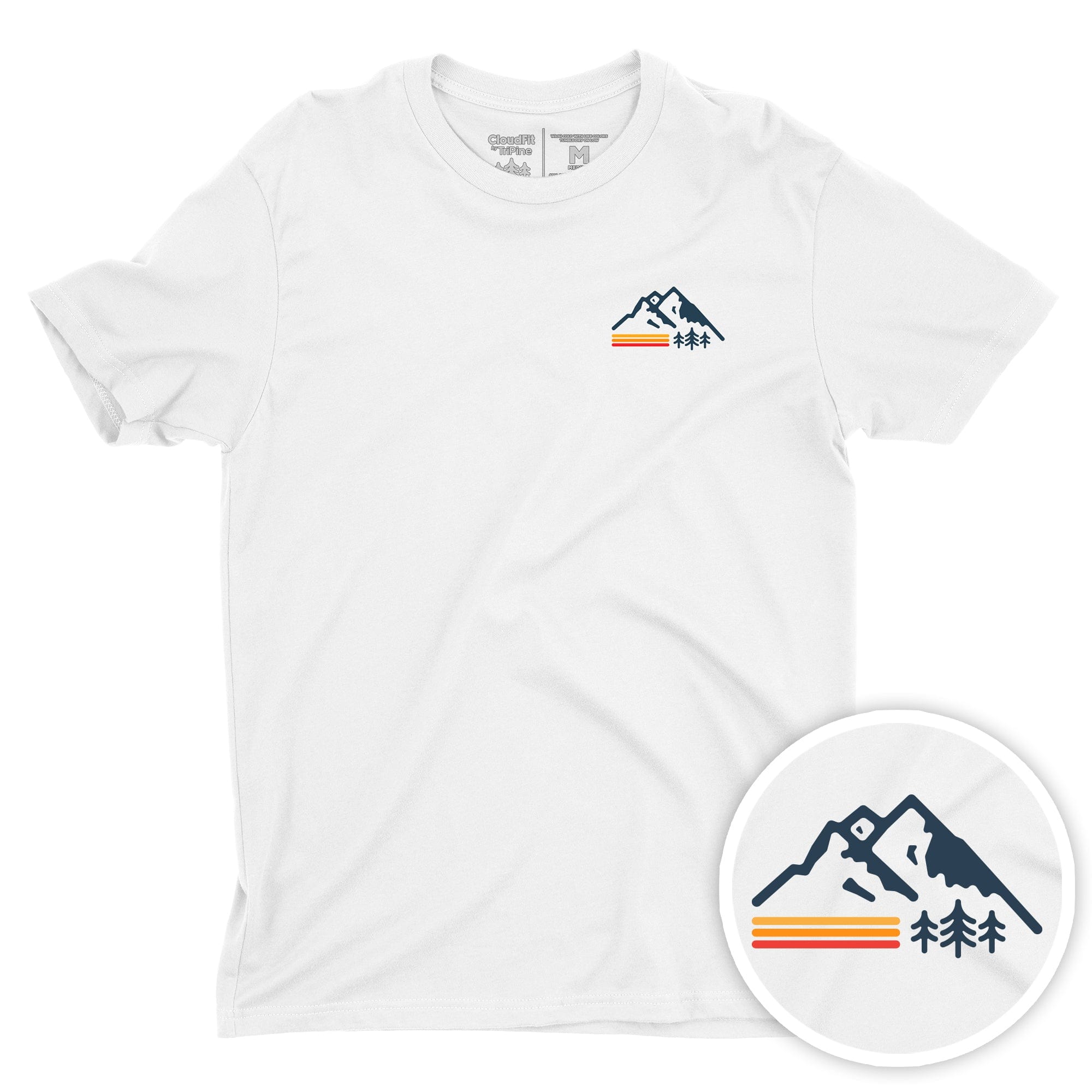 TriPine Short Sleeve Tee White / Small Retro Mountain CloudFit Tee