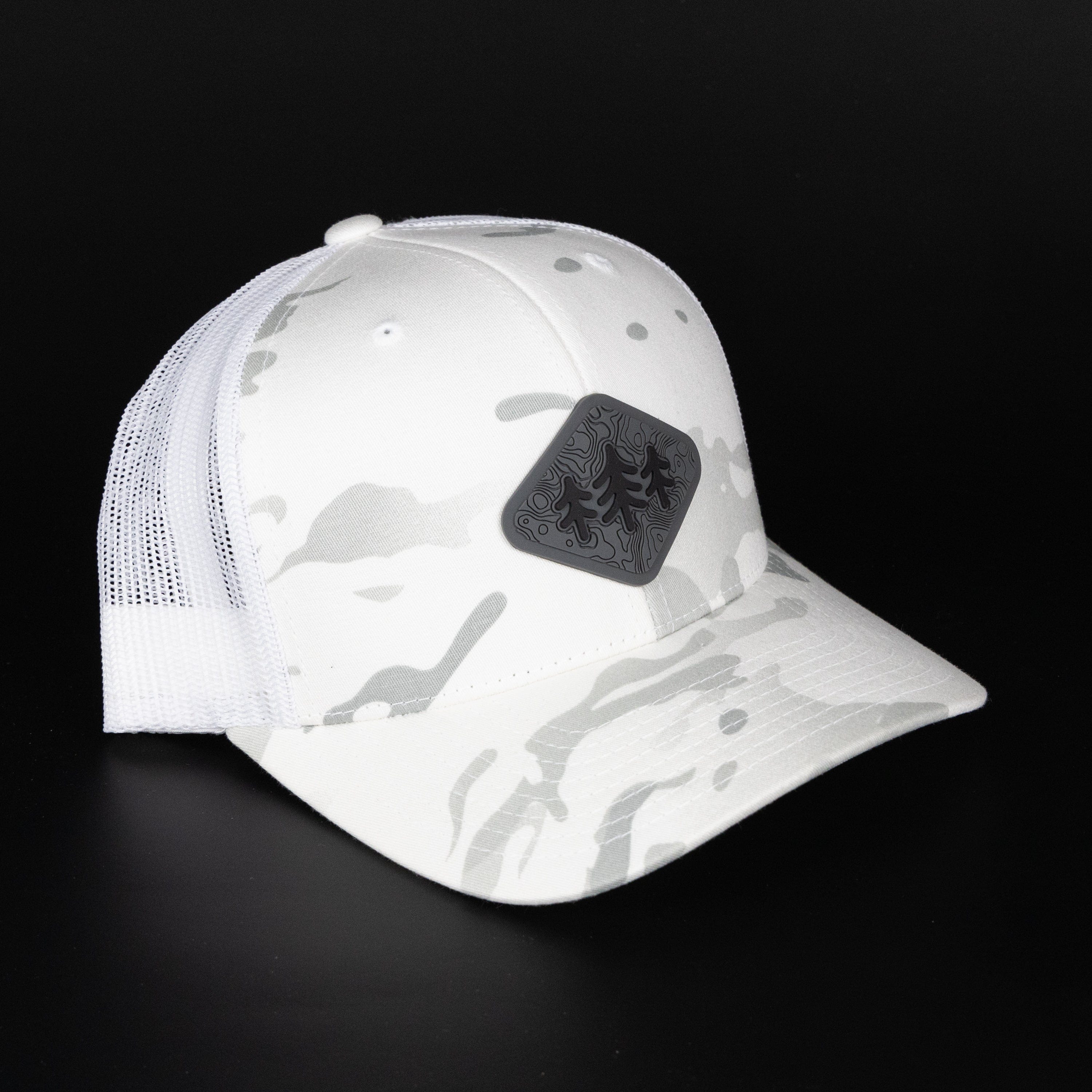 TriPine Trucker Hat Alpine White Camo Camo Topo Diamond Pines Trucker Hat