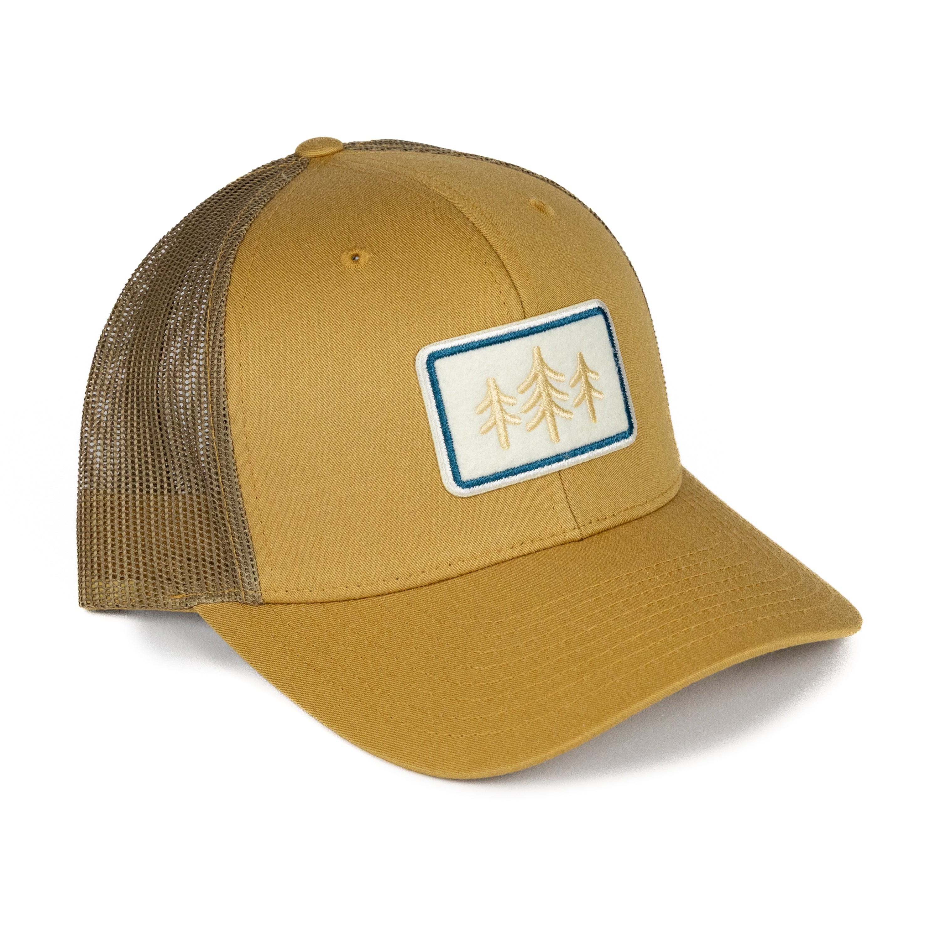 TriPine Trucker Hat Amber Gold TriPine Felt Patch Trucker Hat
