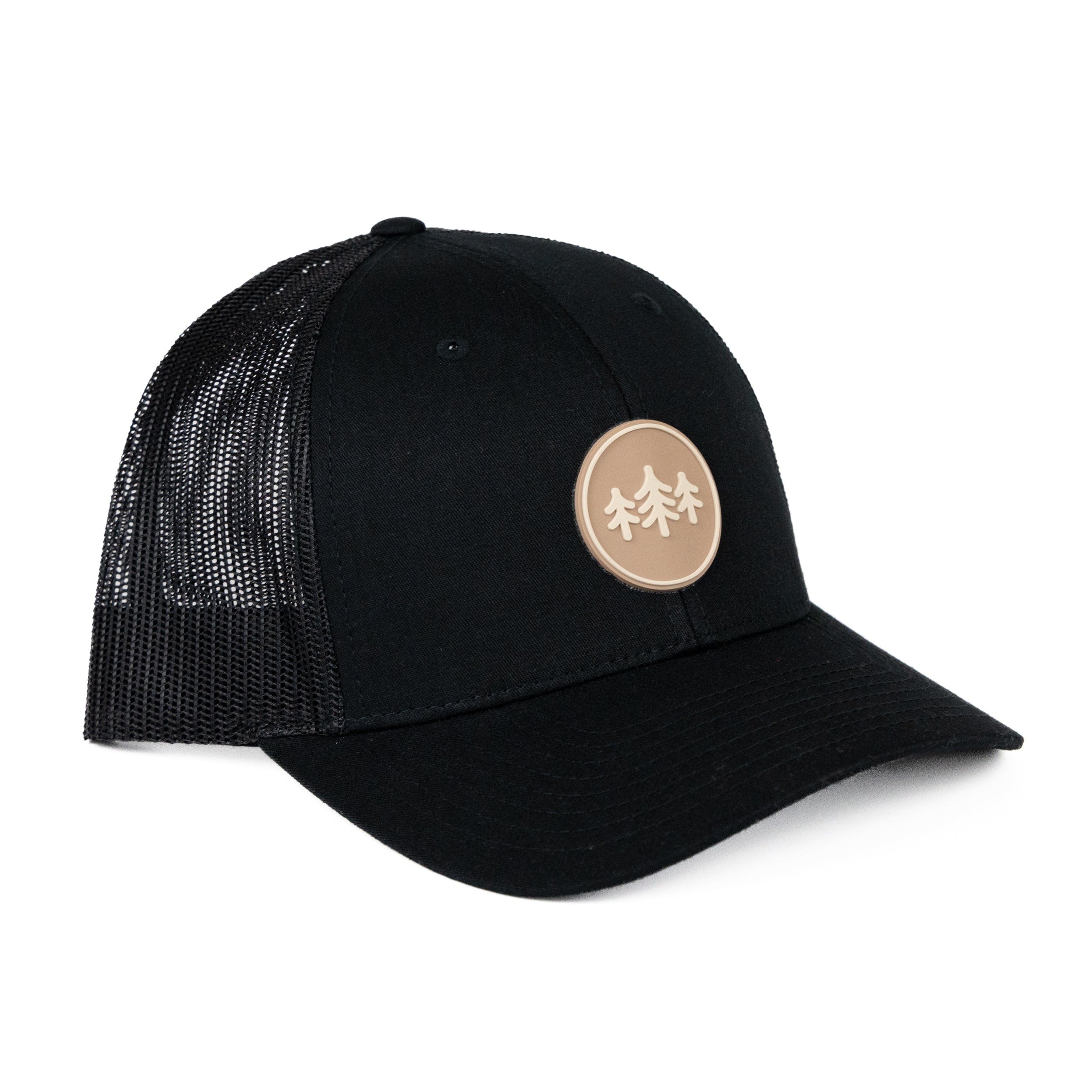 TriPine Trucker Hat Black/ Black Coin Patch LowPro Trucker Hat