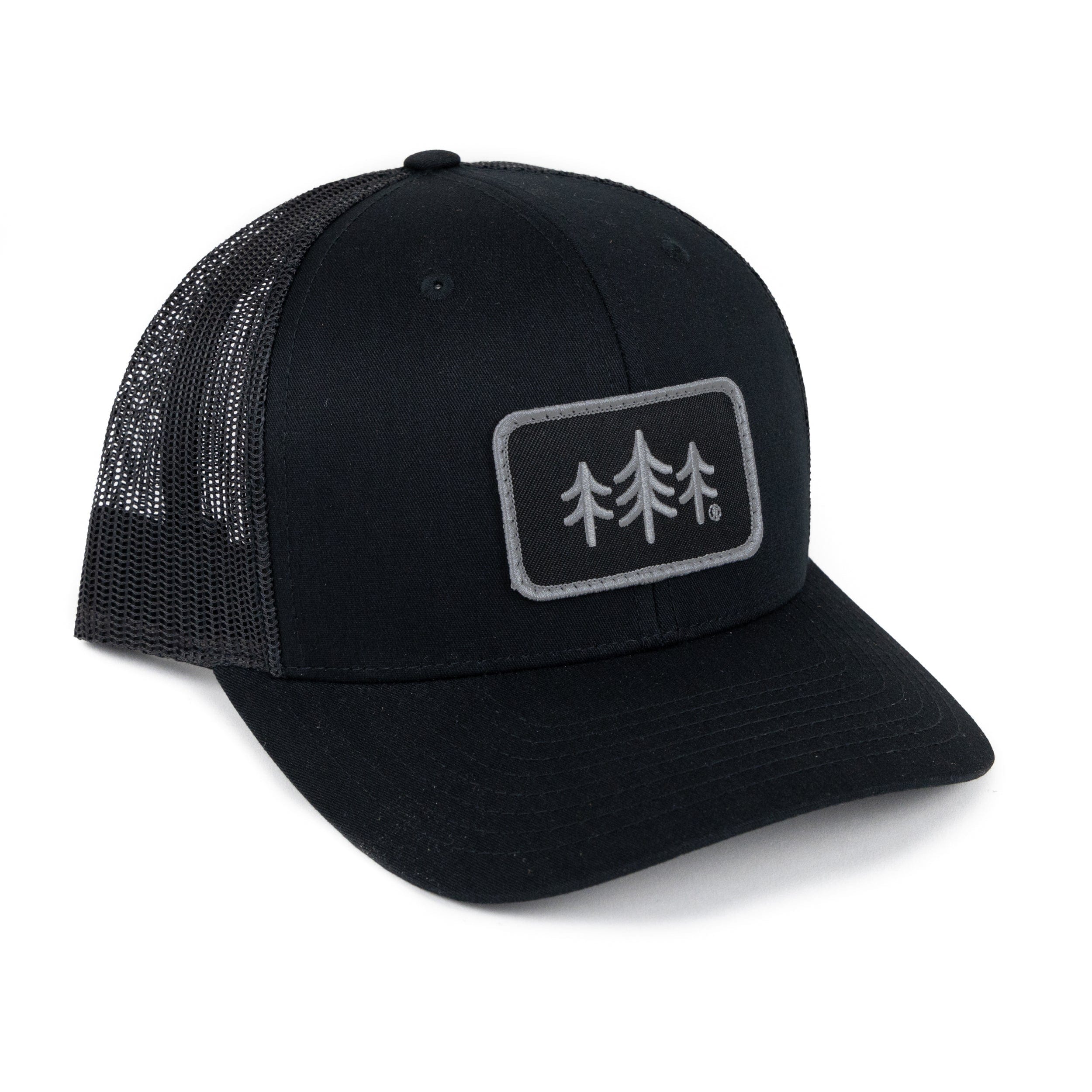 TriPine Trucker Hat Black/ Black TriPine Patch Trucker Hat