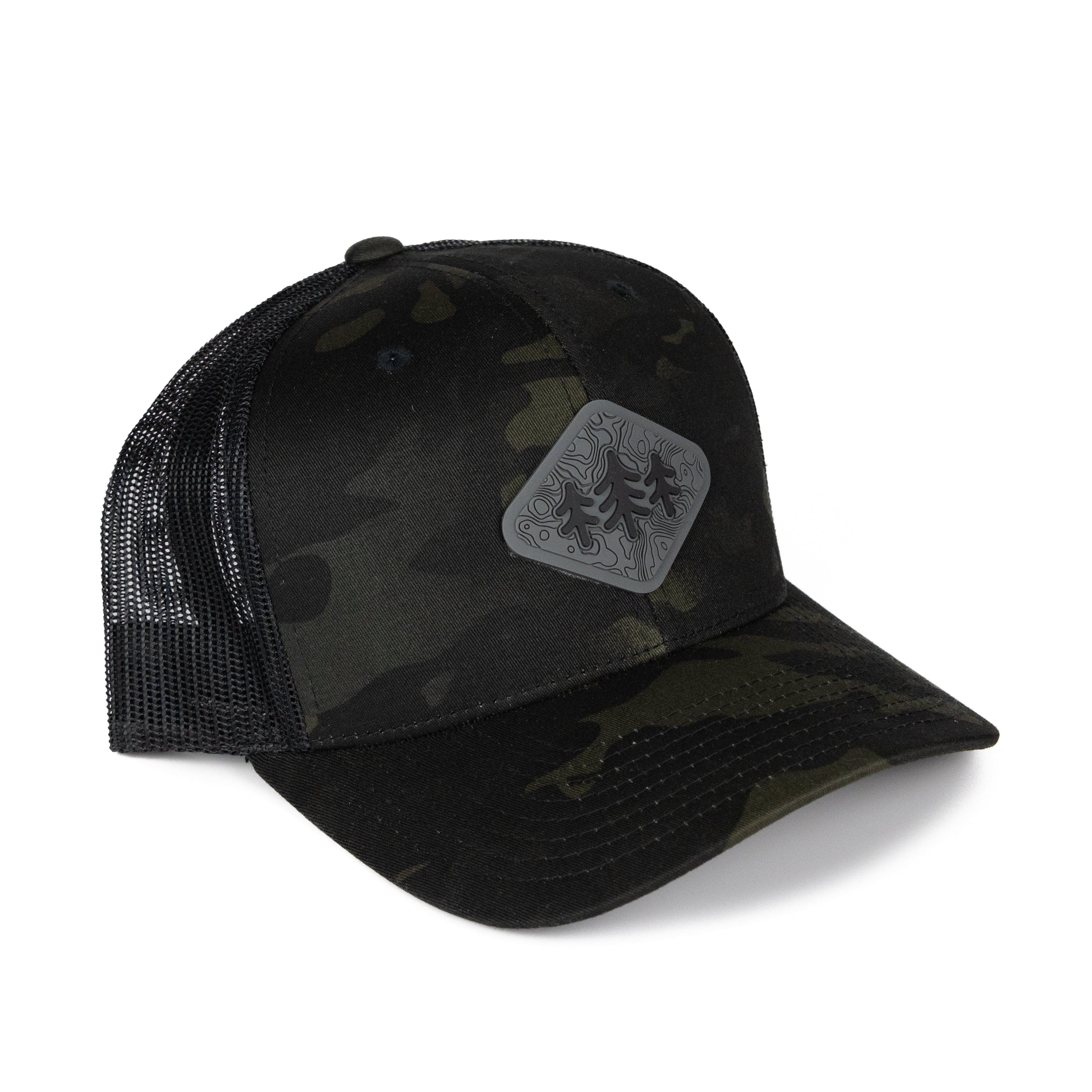 TriPine Trucker Hat Black Camo Camo Topo Diamond Pines Trucker Hat