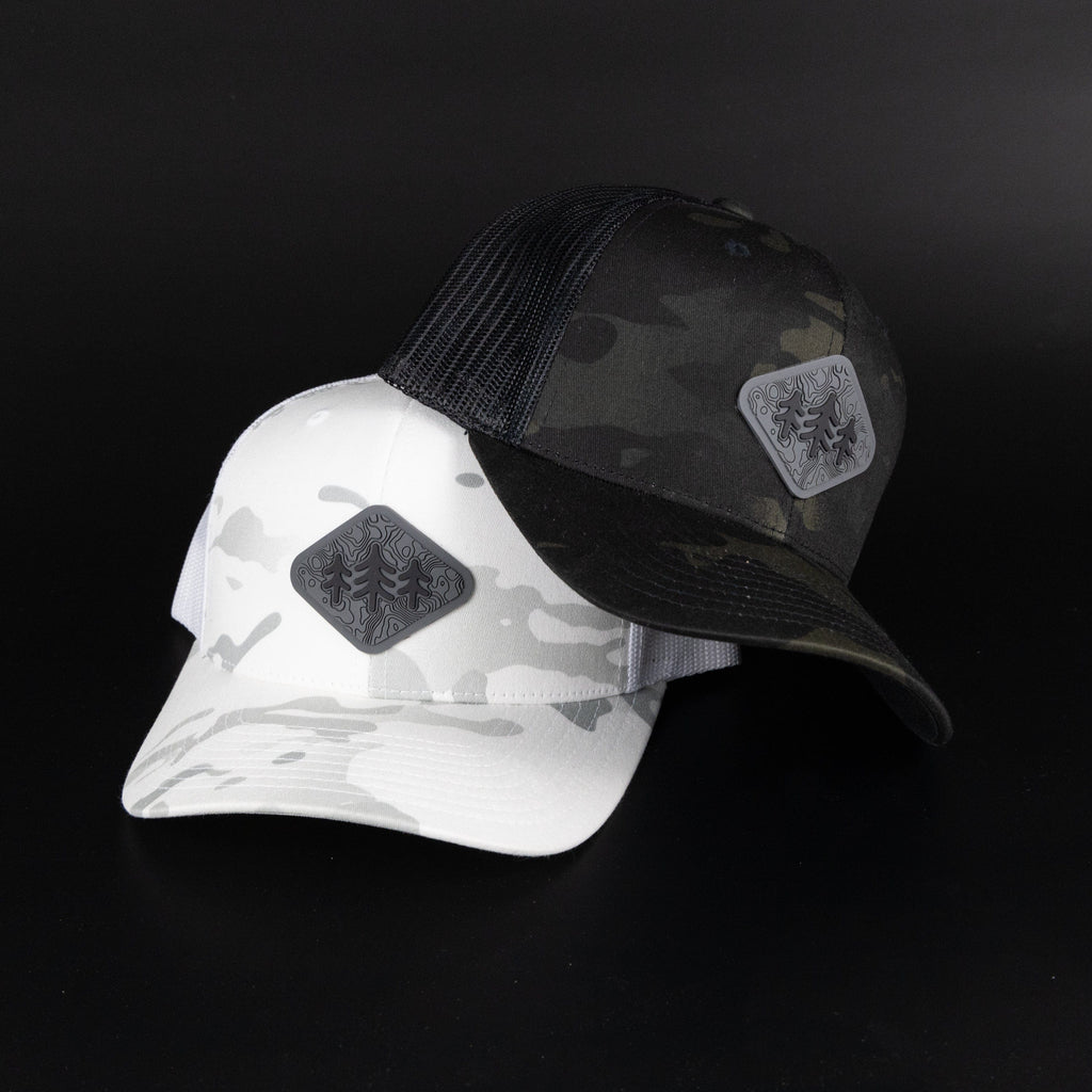 TriPine Trucker Hat Camo Topo Diamond Pines Trucker Hat