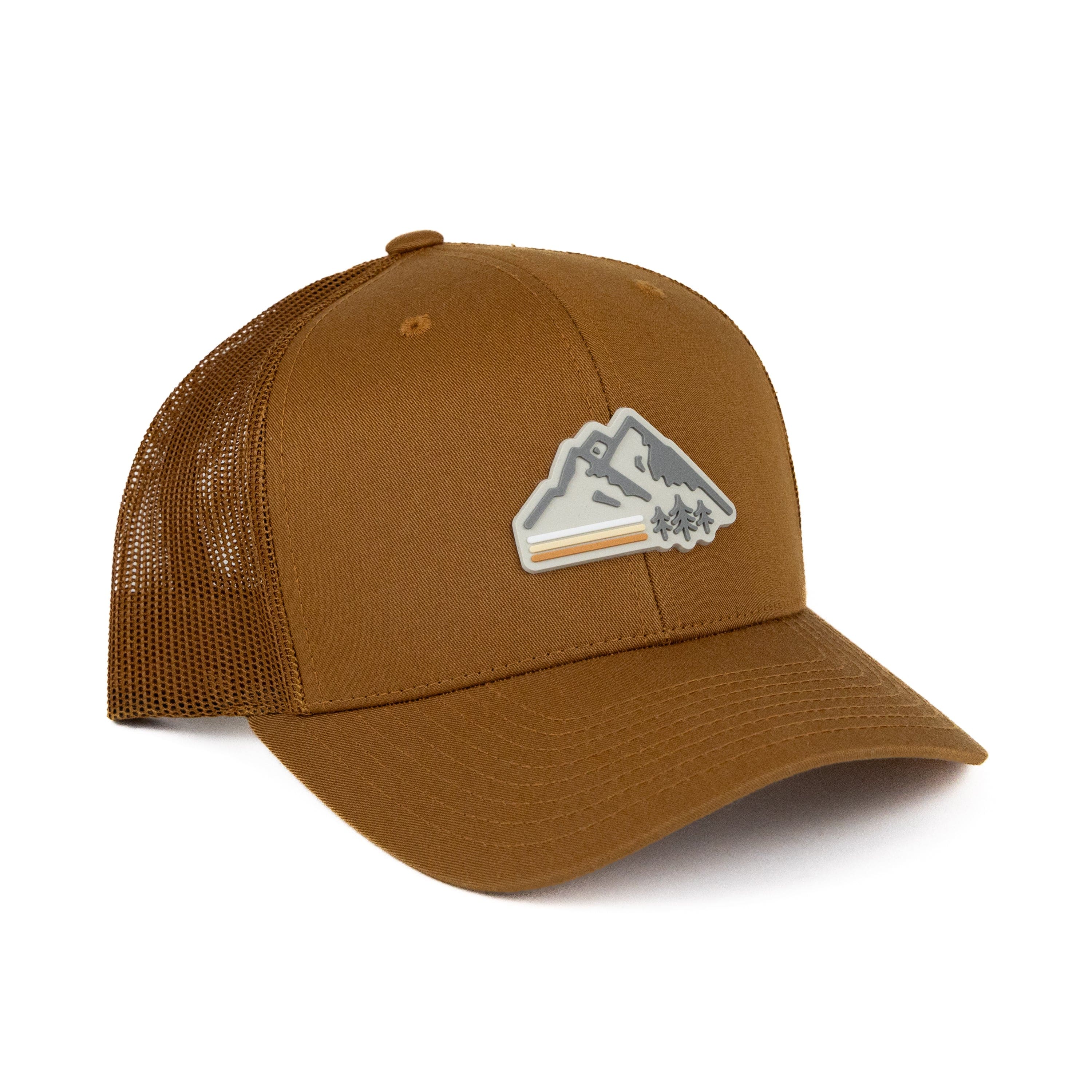 TriPine Trucker Hat Caramel Retro Mountain Trucker Hat