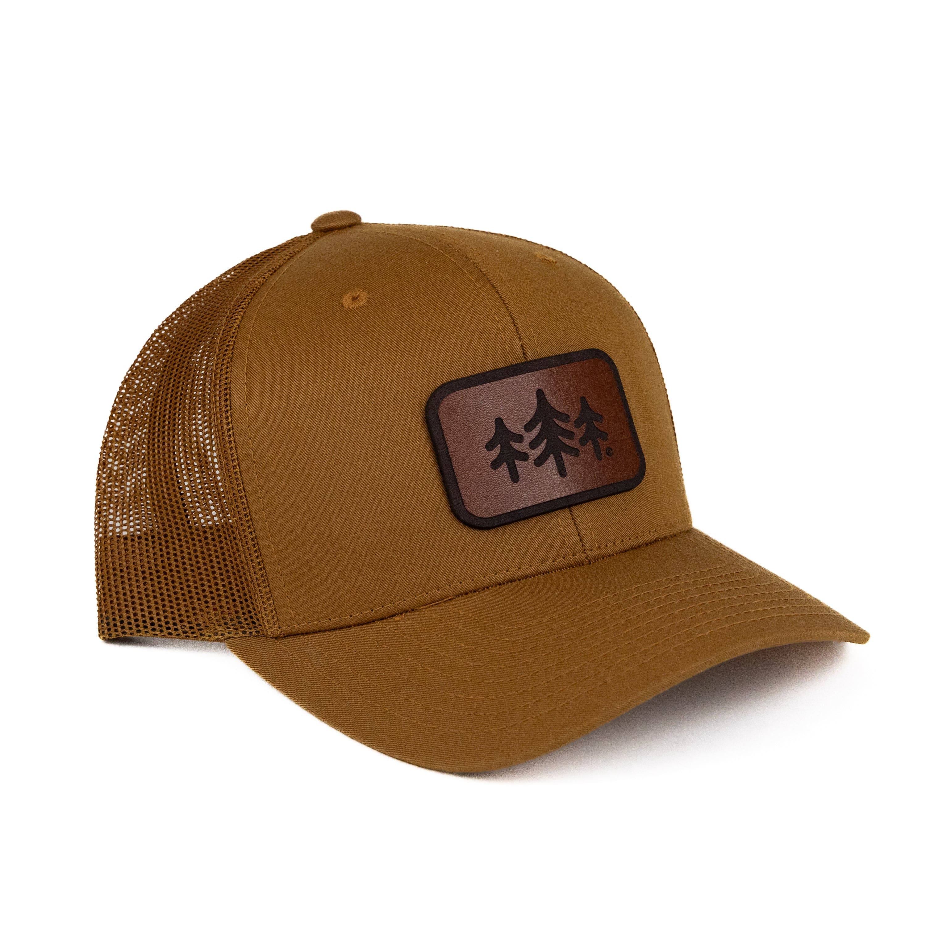 TriPine Trucker Hat Caramel TriPine Leather Patch Trucker Hat