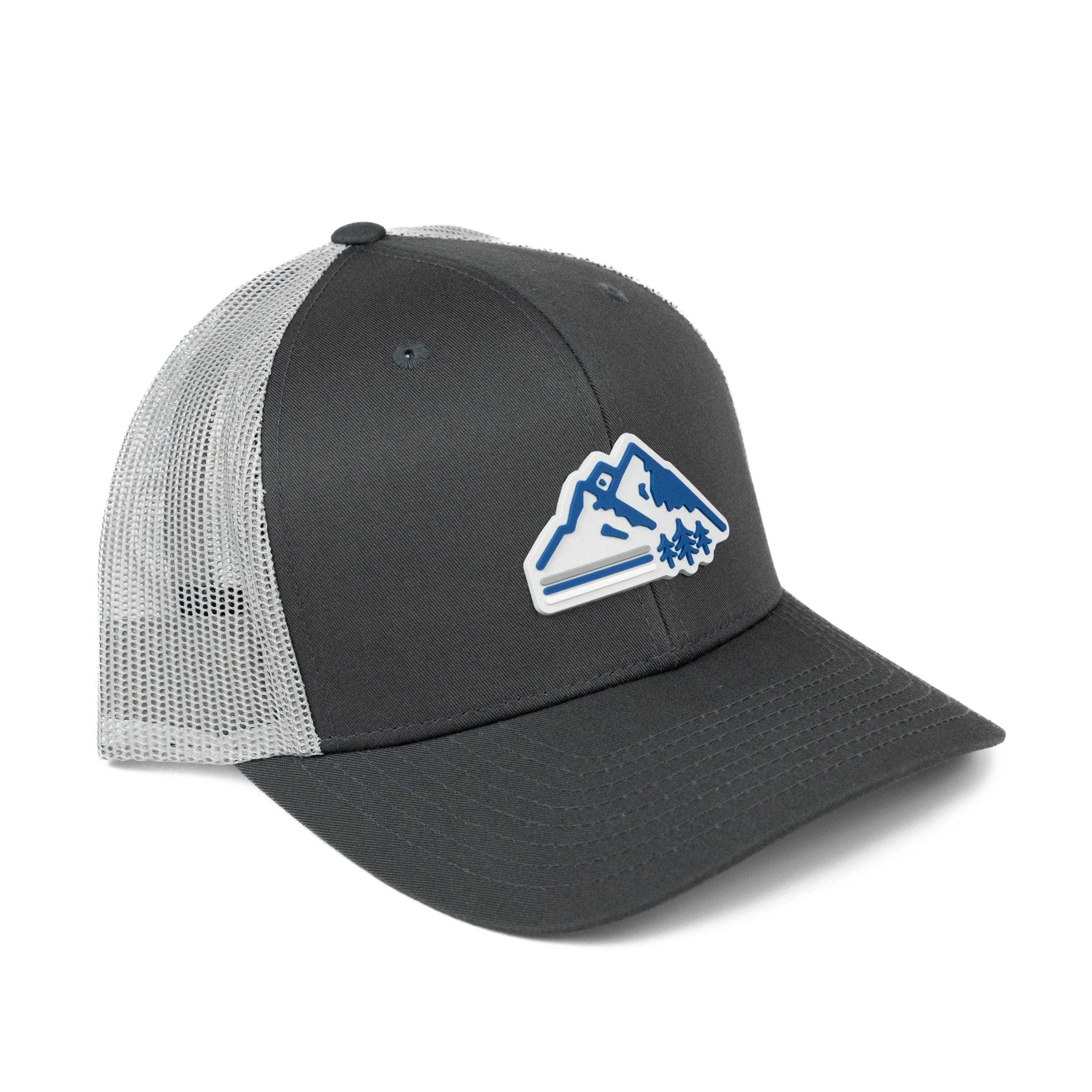 TriPine Trucker Hat Charcoal/ Silver Retro Mountain Trucker Hat