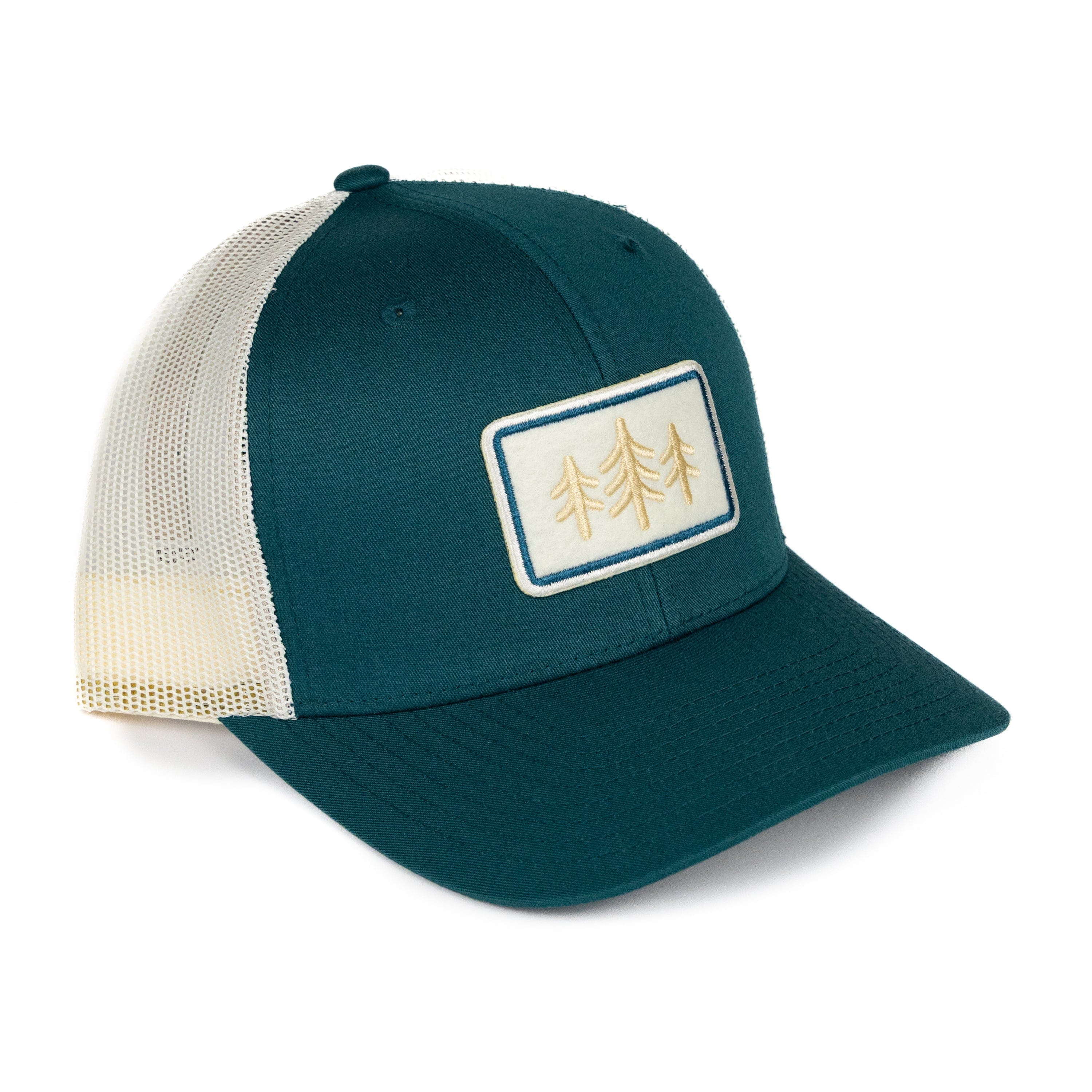 TriPine Trucker Hat Deep Teal/ Birch TriPine Felt Patch Trucker Hat