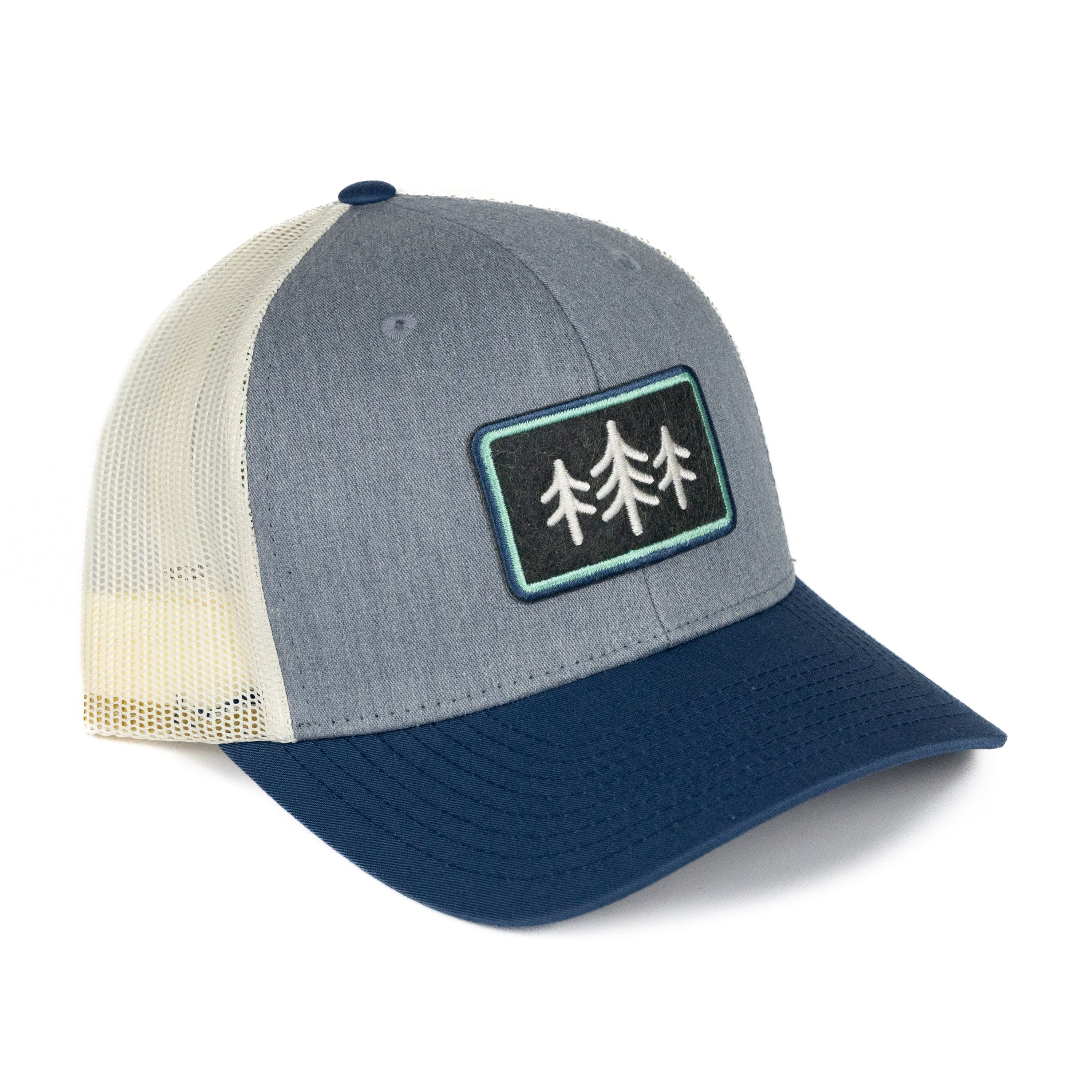 TriPine Trucker Hat Heather Gray/ Birch/ Navy TriPine Felt Patch Trucker Hat
